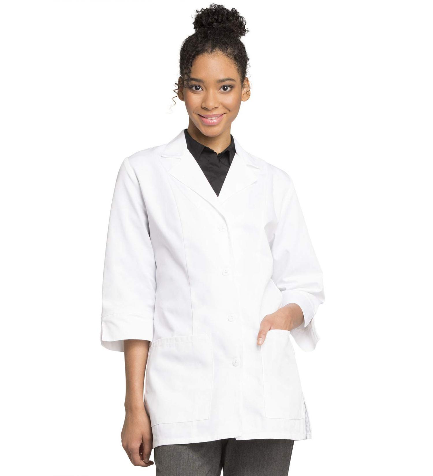 Cherokee Professionals Women Lab Coat 3/4 Sleeve - Large White | Style 1470 - Buy Online on GoSupps.com