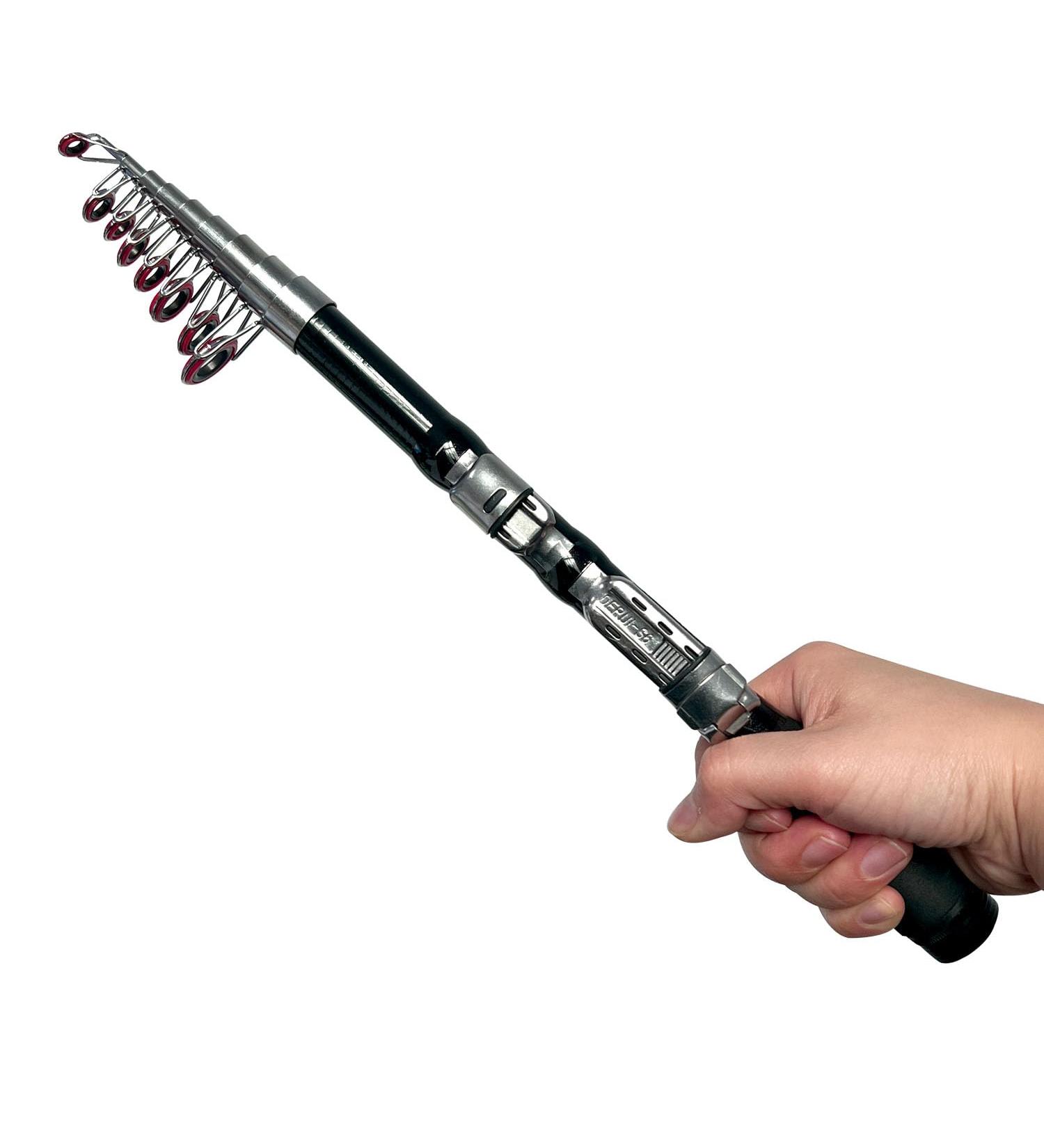 Dingbear Telescopic Carbon Fishing Rod - 1.8m Sea & River Angelrute | Durable & Portable Mini Rod - Buy Online on GoSupps.com