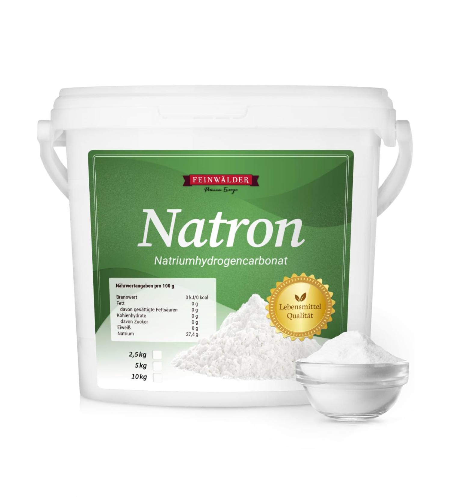 Fine Forests Natron Powder 5kg | Baking Soda & Backnatron | German Food Quality | Versatile for Baking & Household | Eco-Friendly Recoverable Bucket | Large Pack - Buy Online on GoSupps.com