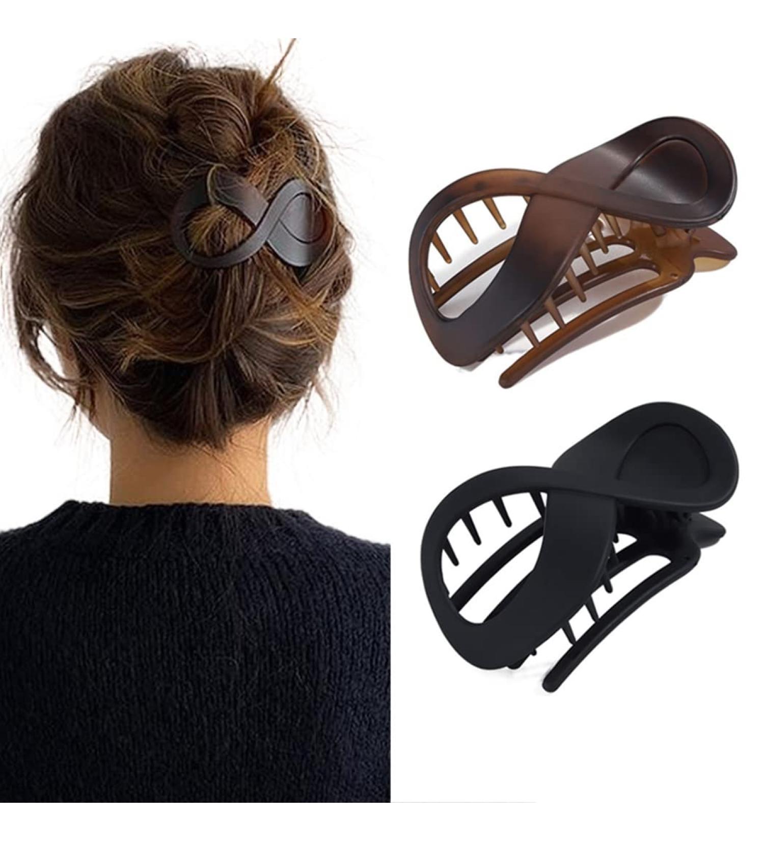 Brinie French Concord Hair Clip Set for Women and Girls - Pack of 2, Acrylic Hair Claw Clips for Thick Hair, Grip Hair Barrettes for Styling - Buy Online on GoSupps.com