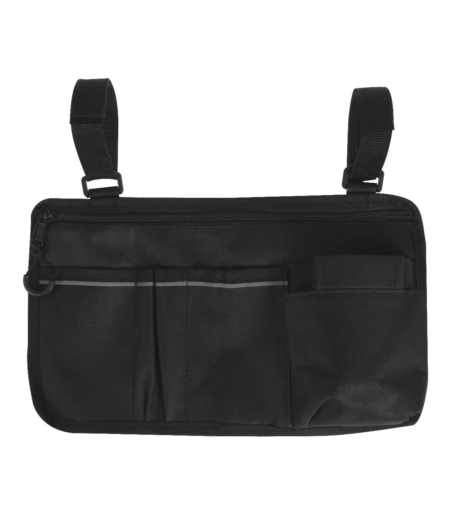Abizarch Wheelchair Side Bag with Reflective Strap Large Capacity Wheelchairs Storage Organizer Bag Waterproof Walker Bag Adjustable Wheelchair Armrest Pouch for Most Wheelchairs ZHAZHAMO(Black) - Buy Online on GoSupps.com