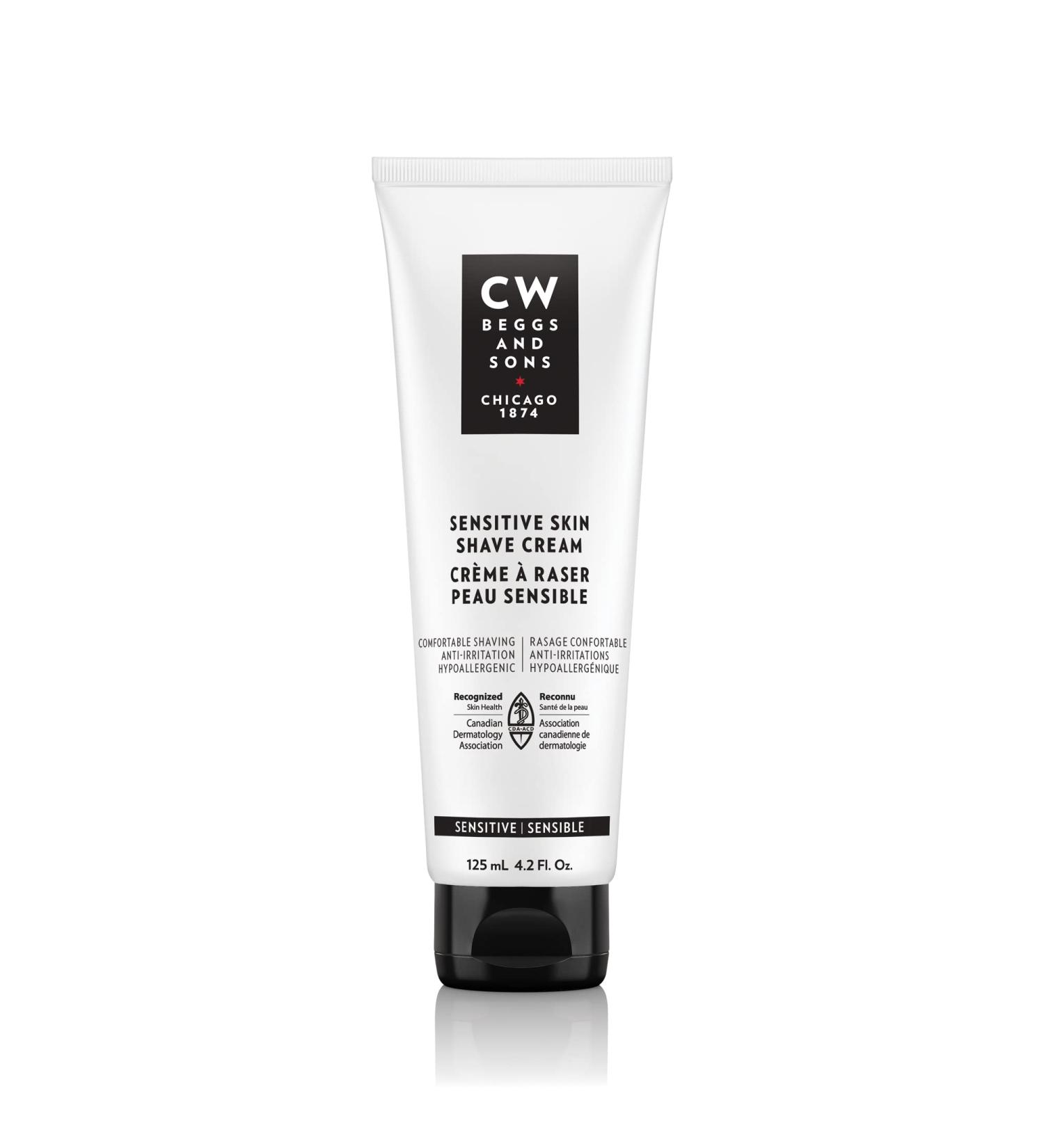 CW Beggs Sensitive Skin Shave Cream for Men Anti-Irritation Hypoallergenic Fragrance-Free Paraben-Free Alcohol-Free Mineral Oil-Free Cruelty-Free - Buy Online on GoSupps.com