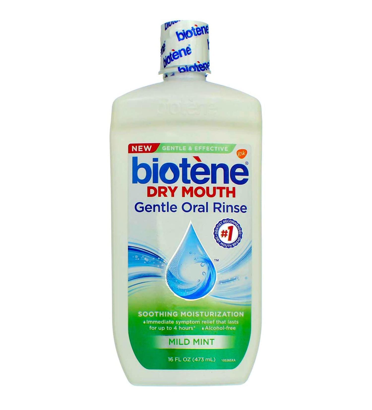 Biotene Gentle Oral Rinse for Dry Mouth - Mild Mint 16 fl oz (473 ml) - Buy Online on GoSupps.com