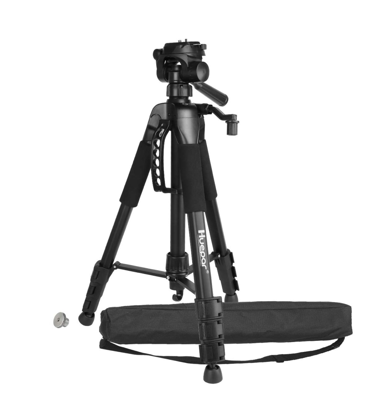 Huepar Lightweight TPD14 56 Adjustable Laser Level Tripod - Quick Release Plate, 3-Way Swivel Pan Head, Bubble Level - Multi-Function Hook - 5/8 UNF Adapter Nut - Buy Online on GoSupps.com