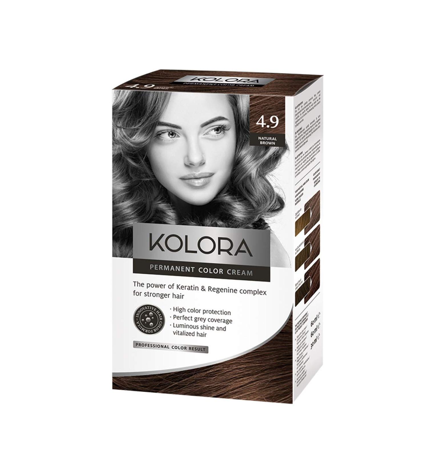  KOLORA AROMA Kolora Hair Dye Natural Brown 4.9 60 ml - Buy Online on GoSupps.com