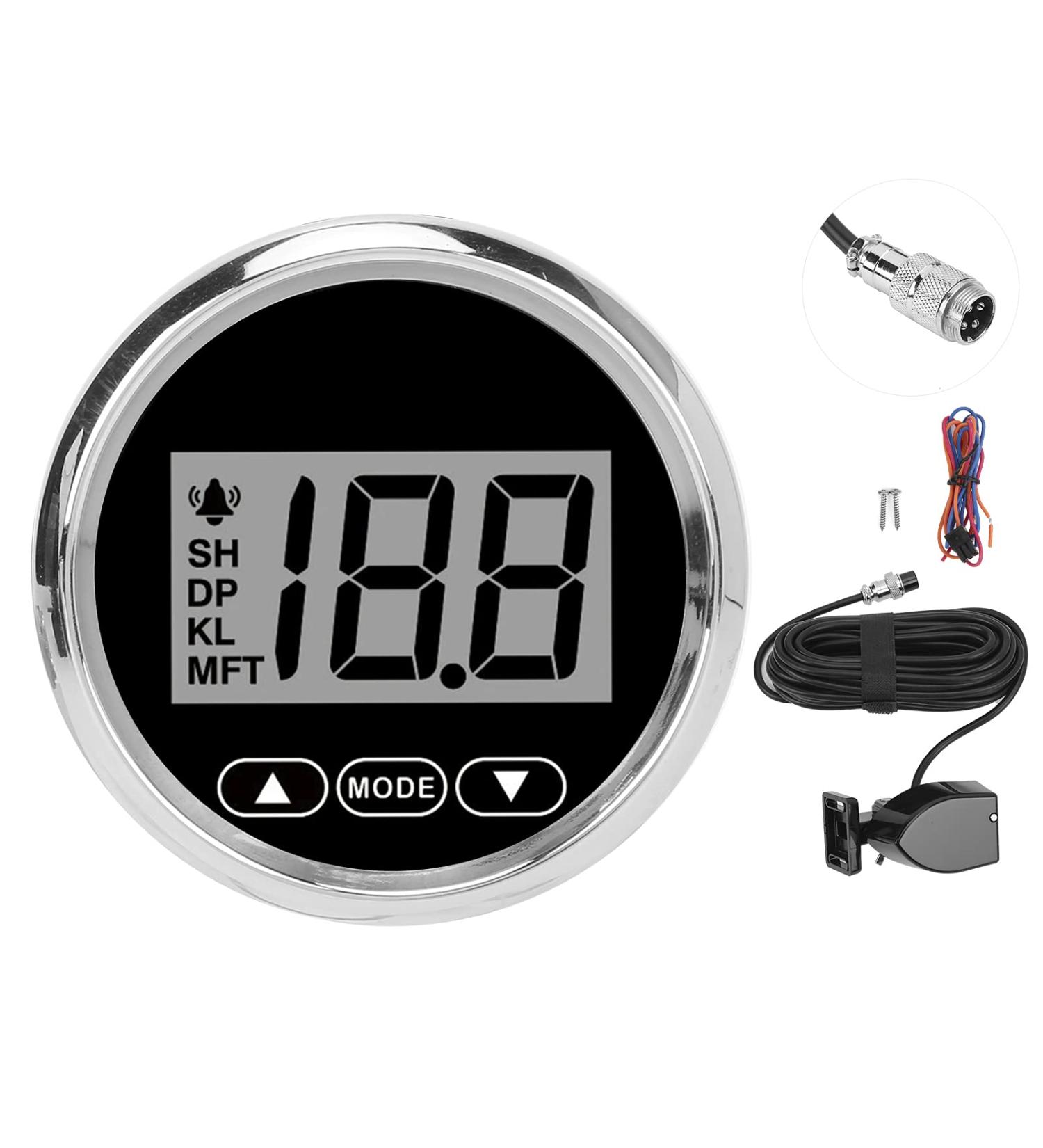 KIMISS Waterproof Digital Speedometer - 52mm Marine Depth Gauge for Yachts & Fishing Boats 100m Range White Backlight - Buy Online on GoSupps.com