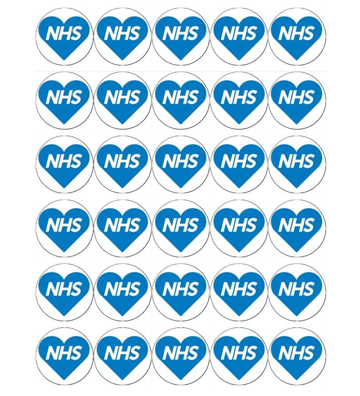 30 NHS Hearts Hospital Cupcake Toppers Edible Wafer Paper Fairy Cake Toppers Birthday Cake Decorations