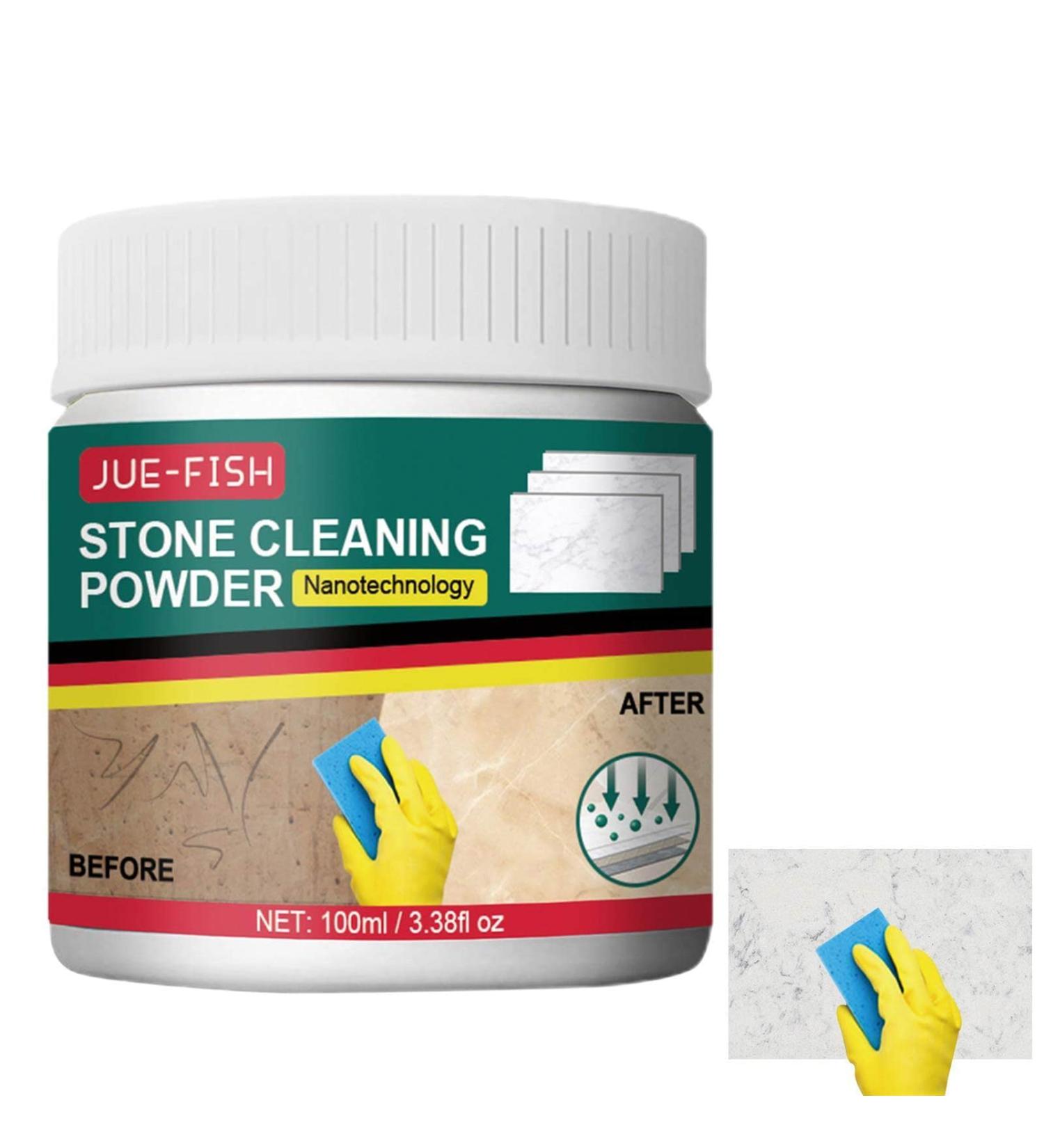 Stone Cleaning Powder 4.22oz Marble Floor Polish Safe Stone Soap Spot Cleaner Stone Care Stain Remover for Kitchen Countertops Pisole - Buy Online on GoSupps.com