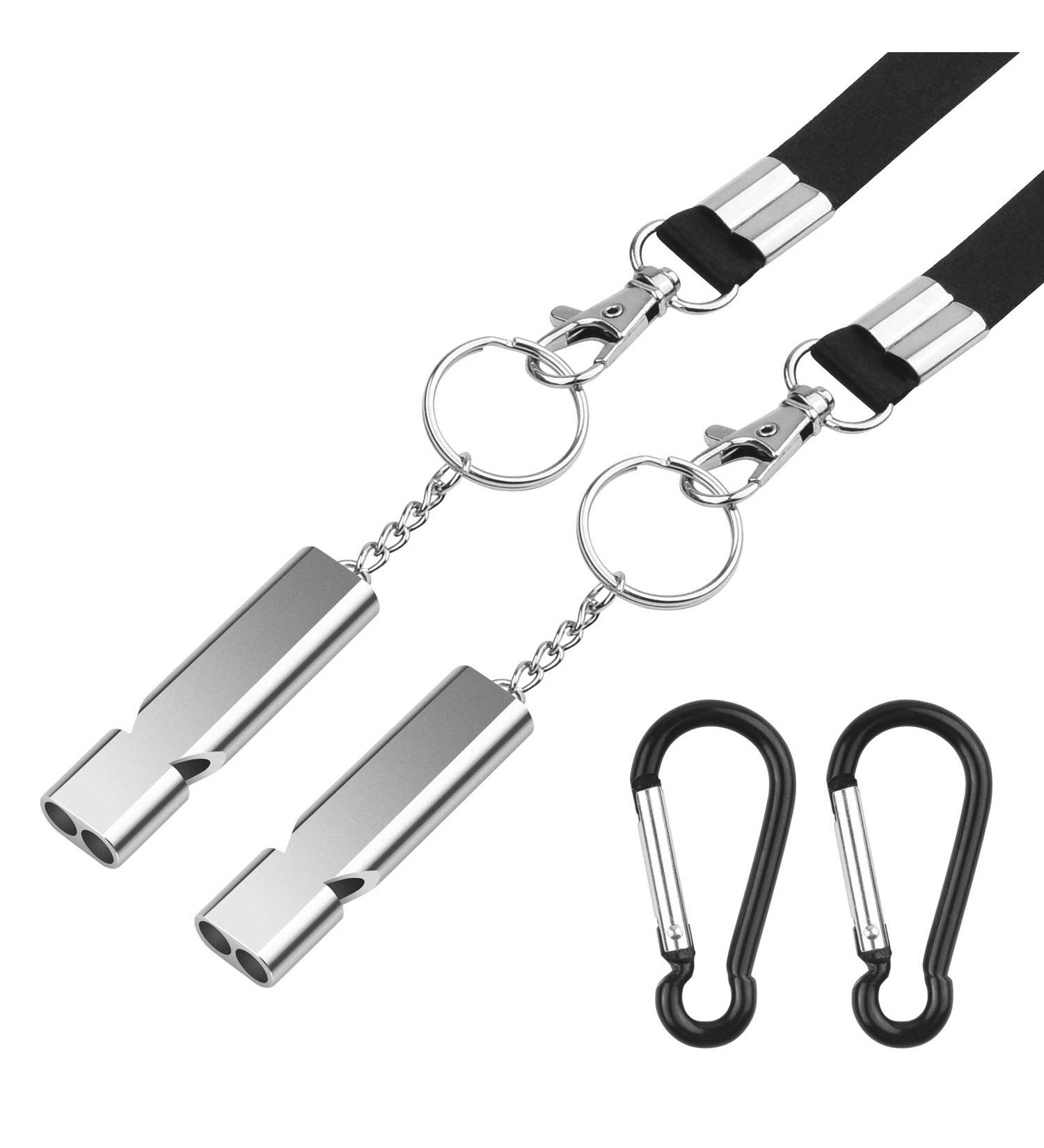 Buy Bizoerade Stainless Steel Emergency Pipe - High Decibel Double Tubes with Lanyard & Keychain for Camping Hunting Sports & Dog Training - Black - Buy Online on GoSupps.com