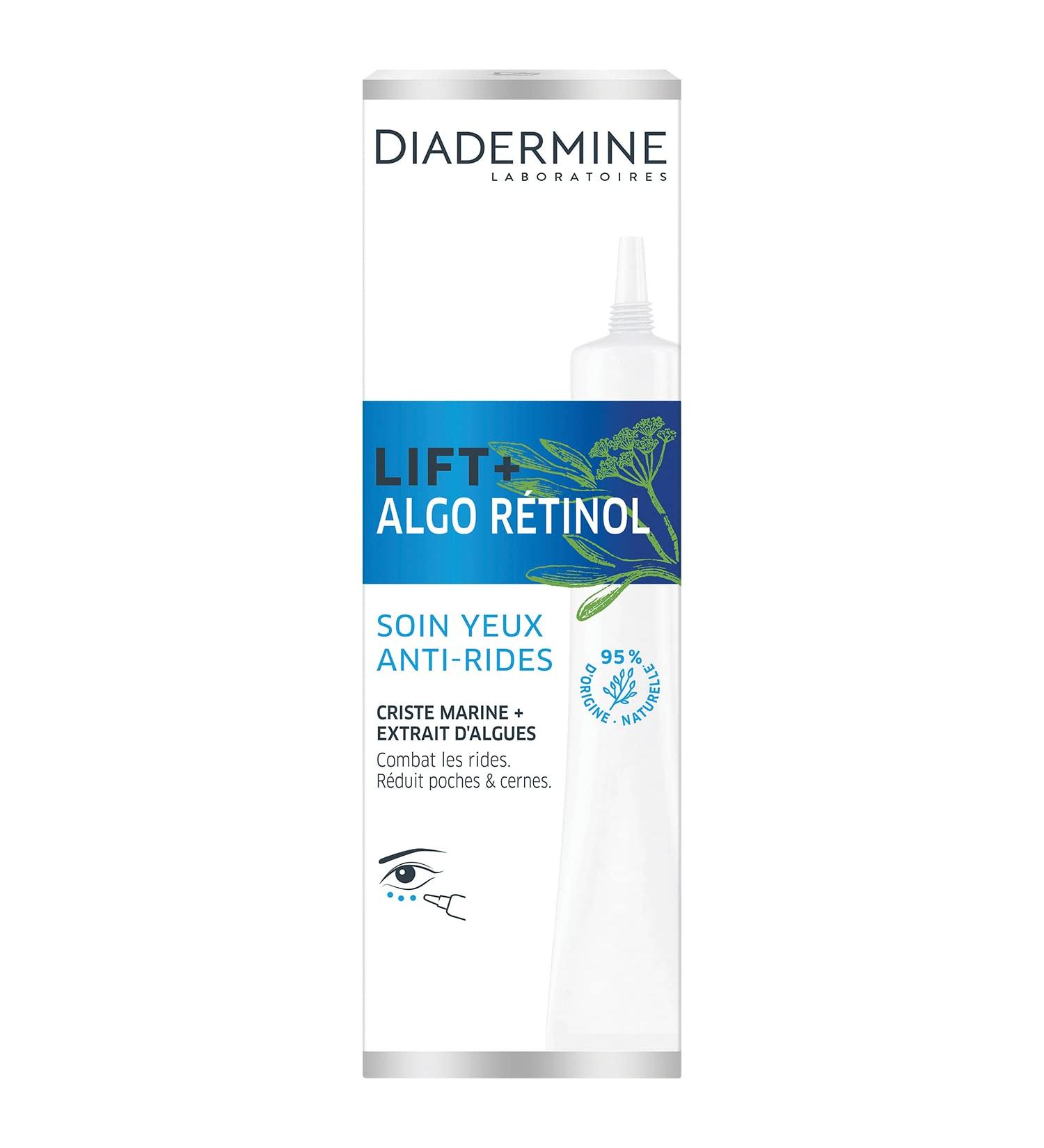 Diadermine - Lift+ Algo Retinol - Eye Care Global Anti-Wrinkle - Criste Marine and Algae Extract - Hydrates and Brightens the Complexion - Facial Care - Anti-Aging Care - 15ml Bottle - Buy Online on GoSupps.com