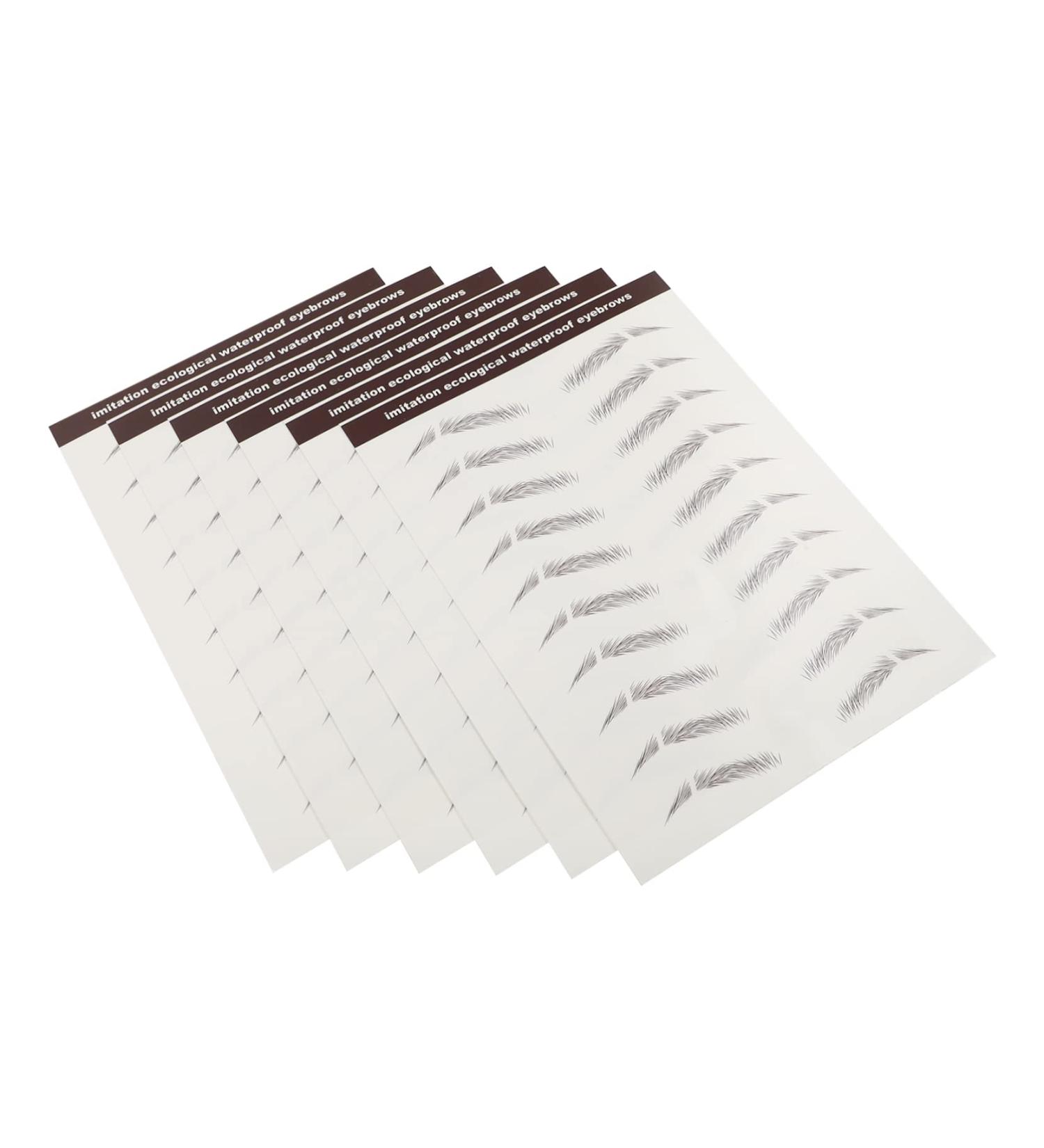 FOYTOKI 6pcs Eyebrow Stickers Brown Fake Eyebrows Makeup Eyebrow Transfer Black Eyebrow Water Transfer Paper 5.8X1X0.1CM Brown - Buy Online on GoSupps.com