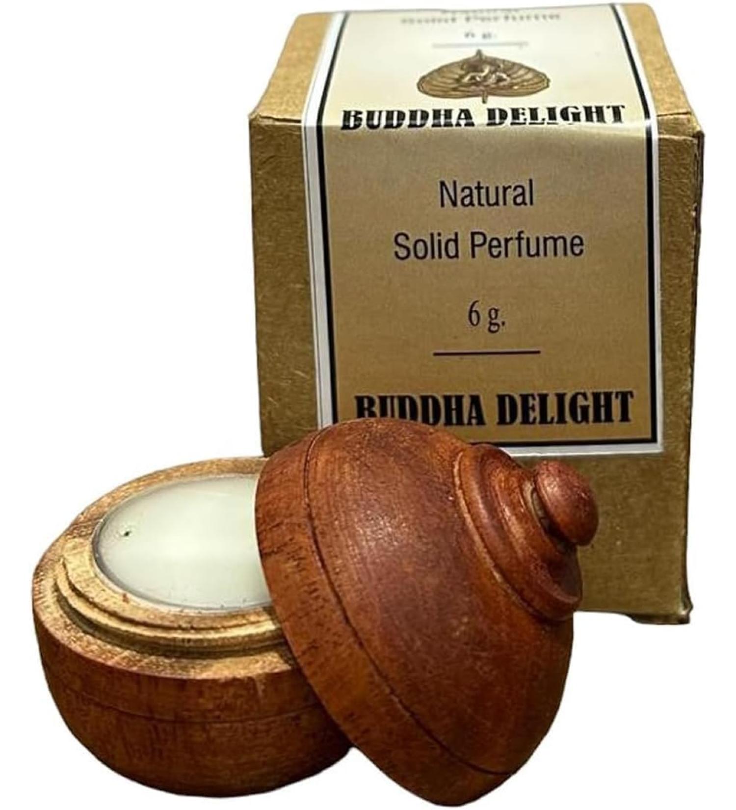 Natural Solid Perfume Buddha Delight Fragrance Long Lasting Fragrance Body Perfume In Wooden Jar For Unisex- 6 gm (Pack Of 1) - Buy Online on GoSupps.com