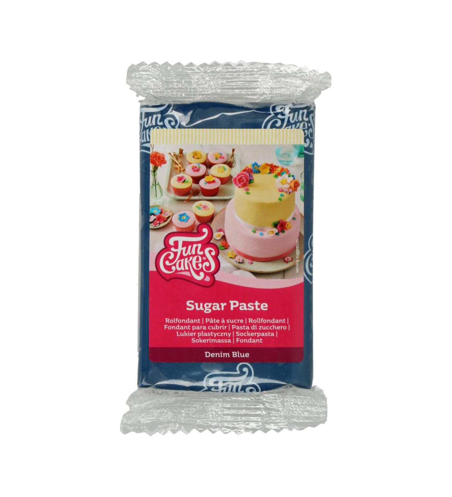 Funcakes Rollfondant Denim Blue - Easy to Use Soft & Flexible Cake Decorating Fondant | Halal Kosher & Gluten-Free | 250g - Buy Online on GoSupps.com