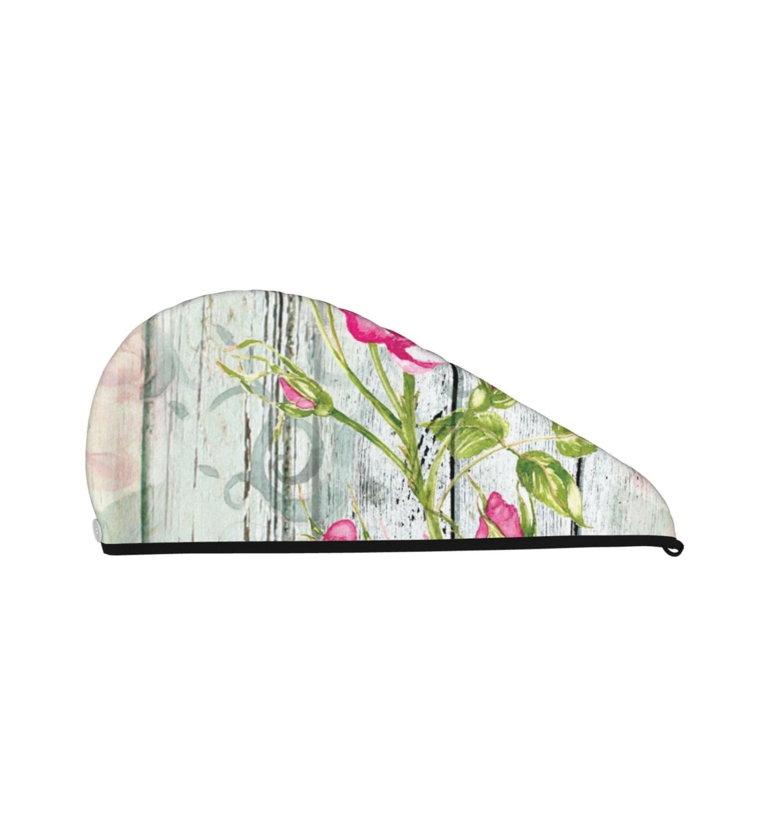 Microfiber Hair Drying Cap | Vintage Floral Towel Wrap for Quick Drying | Soft & Absorbent Hair Towel for Curly Long & Thick Hair - Buy Online on GoSupps.com