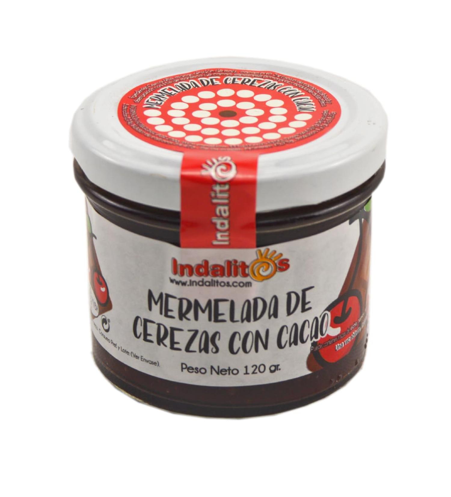 Indalitos - Cherry jam with cocoa - Pack 3 x 120g