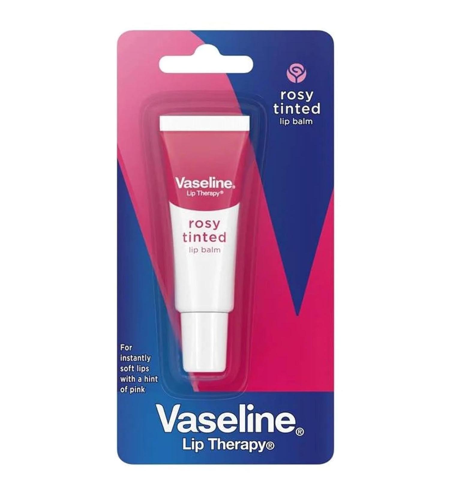 Vaseline Rosy Tinted Lip Balm protects lips from drying out made with 100% pure Vaseline 10g - Buy Online on GoSupps.com