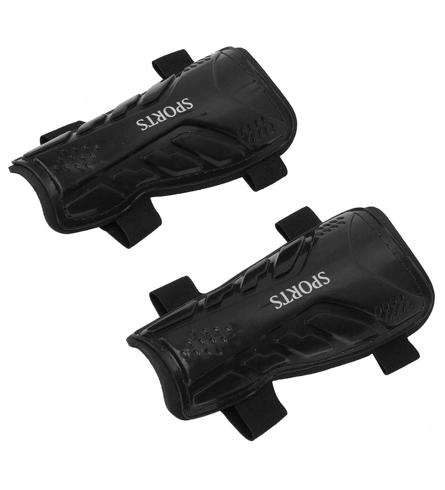 Buy Football Shin Pads - Double Strap Soccer Protective Guards for Kids | Durable Blue & Black Leg Protectors - International Shipping Available - Buy Online on GoSupps.com