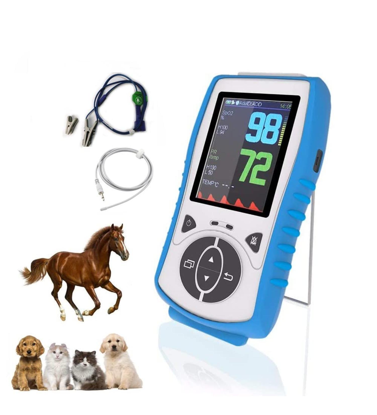 Vet Pulse Rate Meter with Spo2 PR Temp|3 in 1 Handheld Pulse Oximeter for Home Farm Zoo Pet Veterinary Cat Dog Cattle Sheep Oximeter (Color:Blue) - Buy Online on GoSupps.com