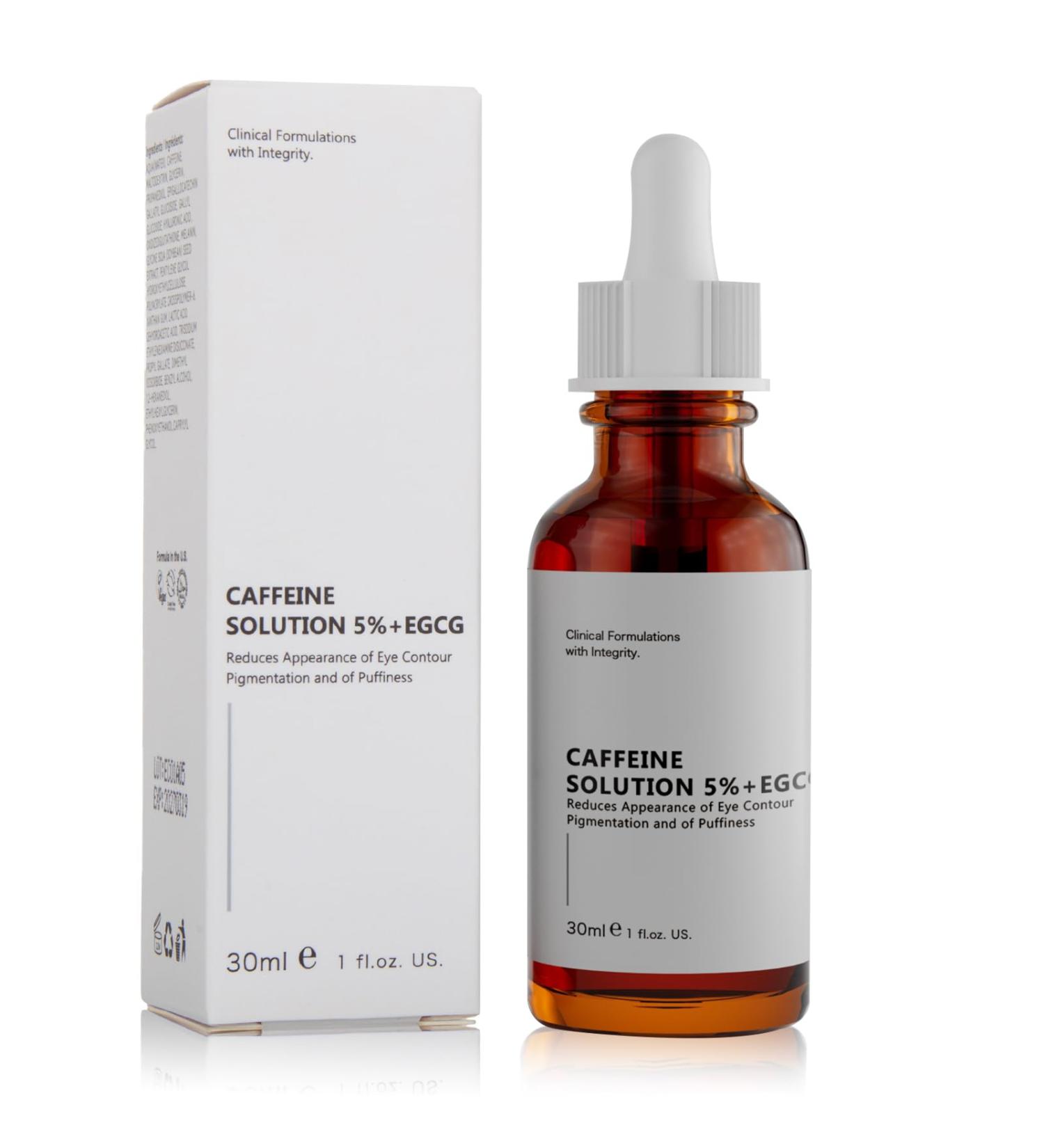 Caffeine Solution 5% + EGCG Eye Serum - Reduce Puffiness Dark Circles & Wrinkles | Hyaluronic Acid & Niacinamide - 30ml - Buy Online on GoSupps.com