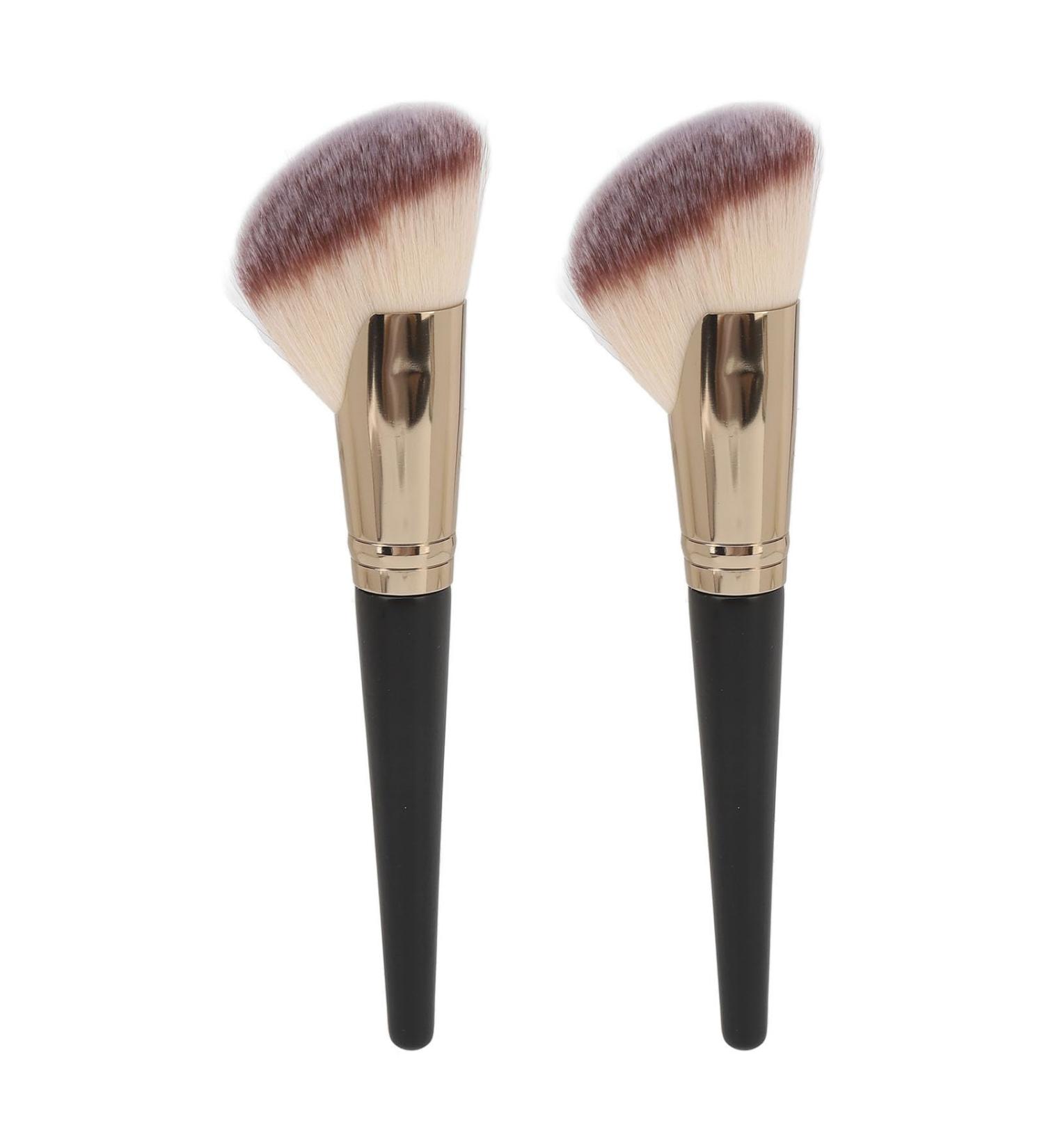 Contour Brush Pack of 2 Facial Shadow Brushes Soft Fiber Show Brush Makeup Powder Brush with Wooden Handle for Salon Travel - Buy Online on GoSupps.com