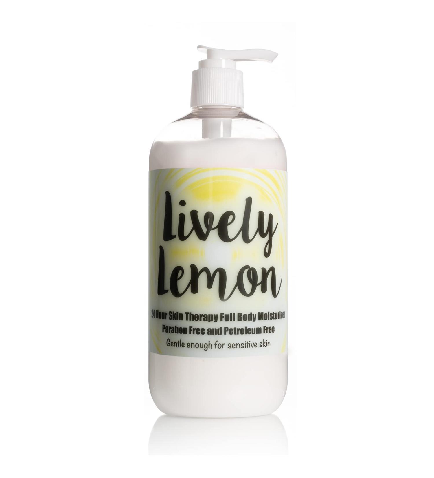 Lively Lemon 24 Hour Skin Therapy Moisturizer with Aloe Vera - Paraben Free - Made in USA - 16oz - Buy Online on GoSupps.com