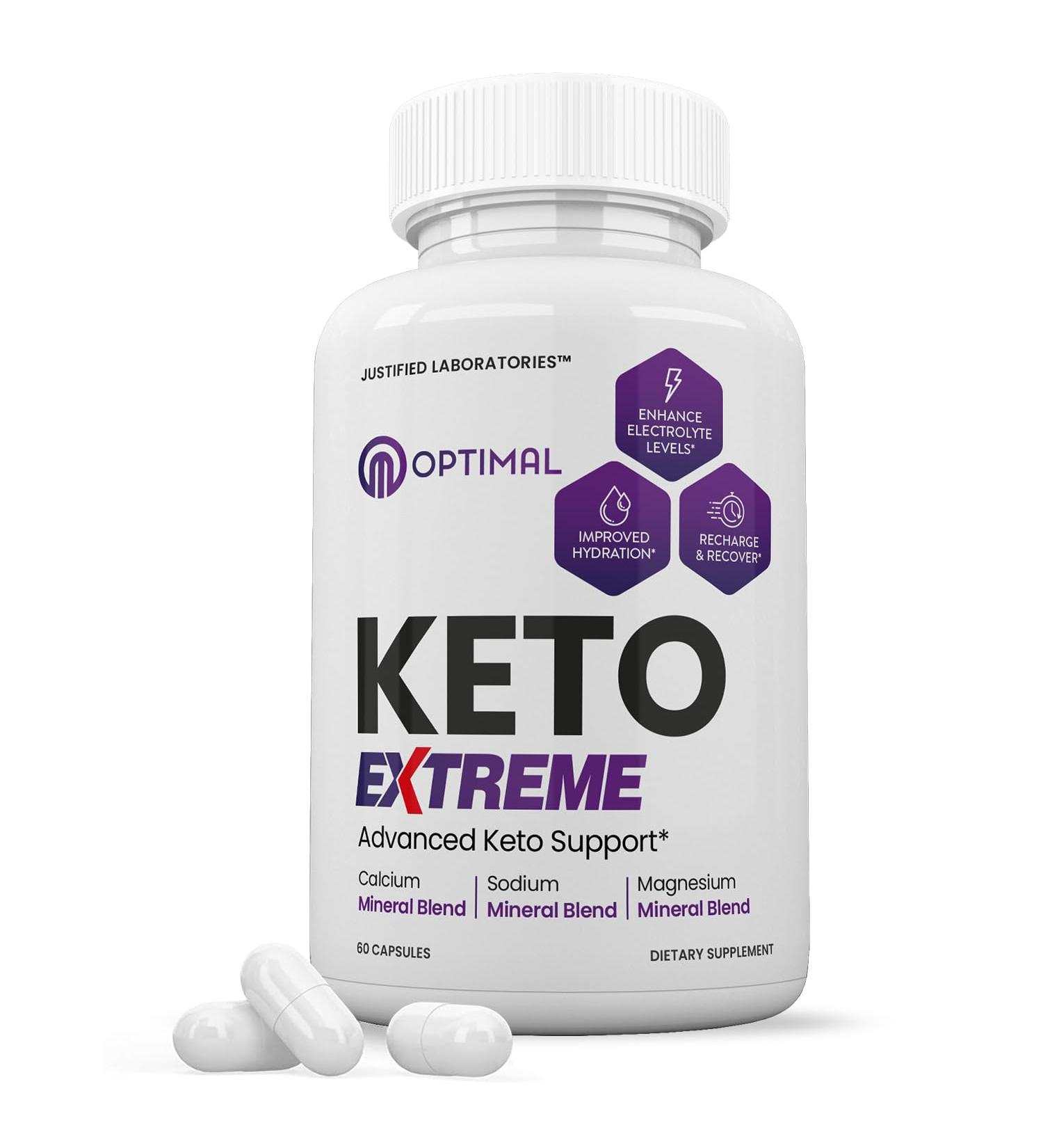 Optimal Keto Extreme Pills 1675MG New & Improved Formula Contains Apple Cider Vinegar Extra Virgin Olive Oil Powder Green Tea Leaf 60 Capsules - Buy Online on GoSupps.com