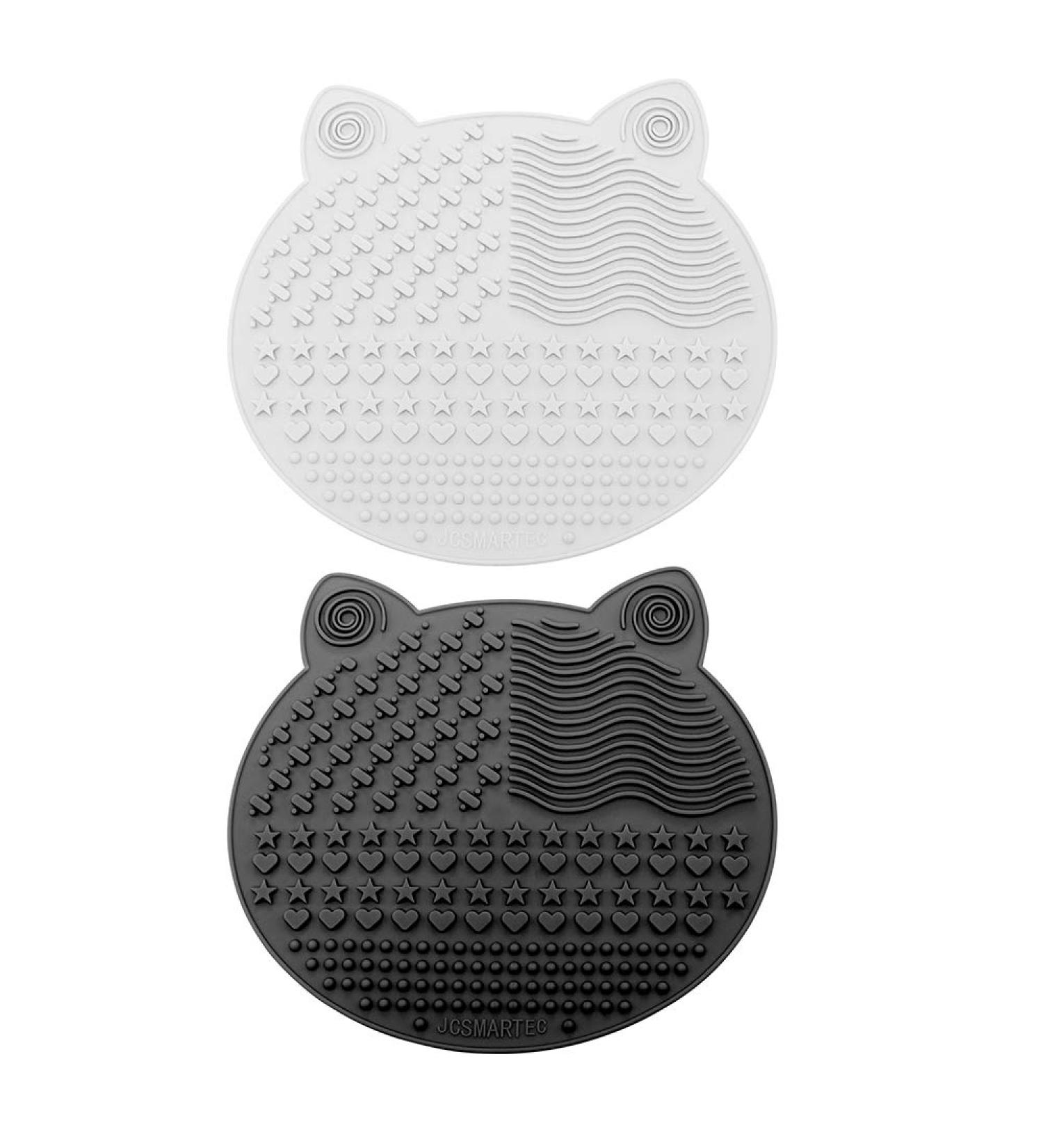  2-Pack Makeup Brush Cleaning Mat Cute Cat Ear Design Silicone Portable Brush Cleaner Pad Washing Tools with Suction Cups US Patent Registered (Black+White) - Buy Online on GoSupps.com