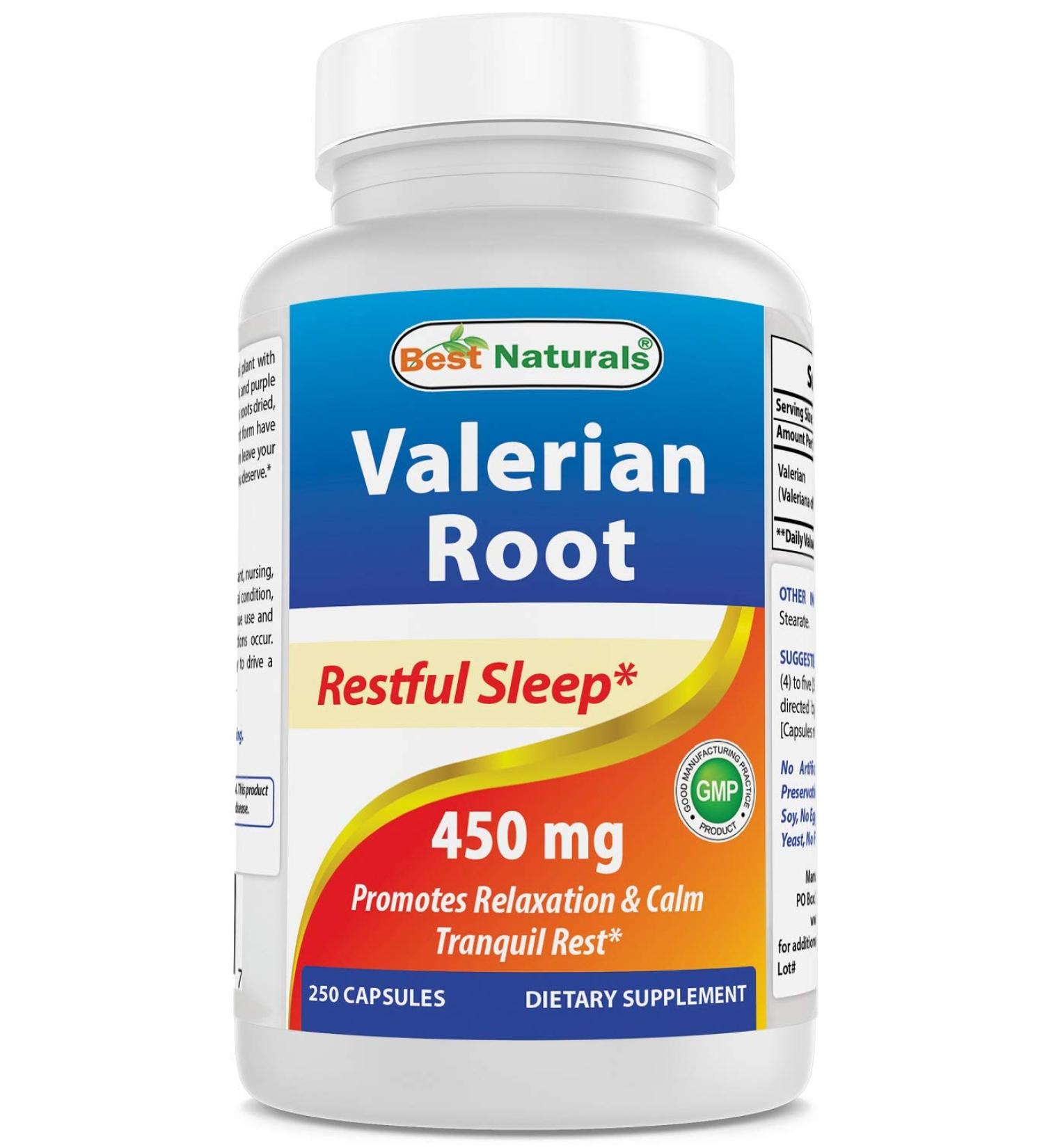 Best Naturals Valerian Root 450mg - 250 Capsules for Natural Sleep Support - Buy Online on GoSupps.com