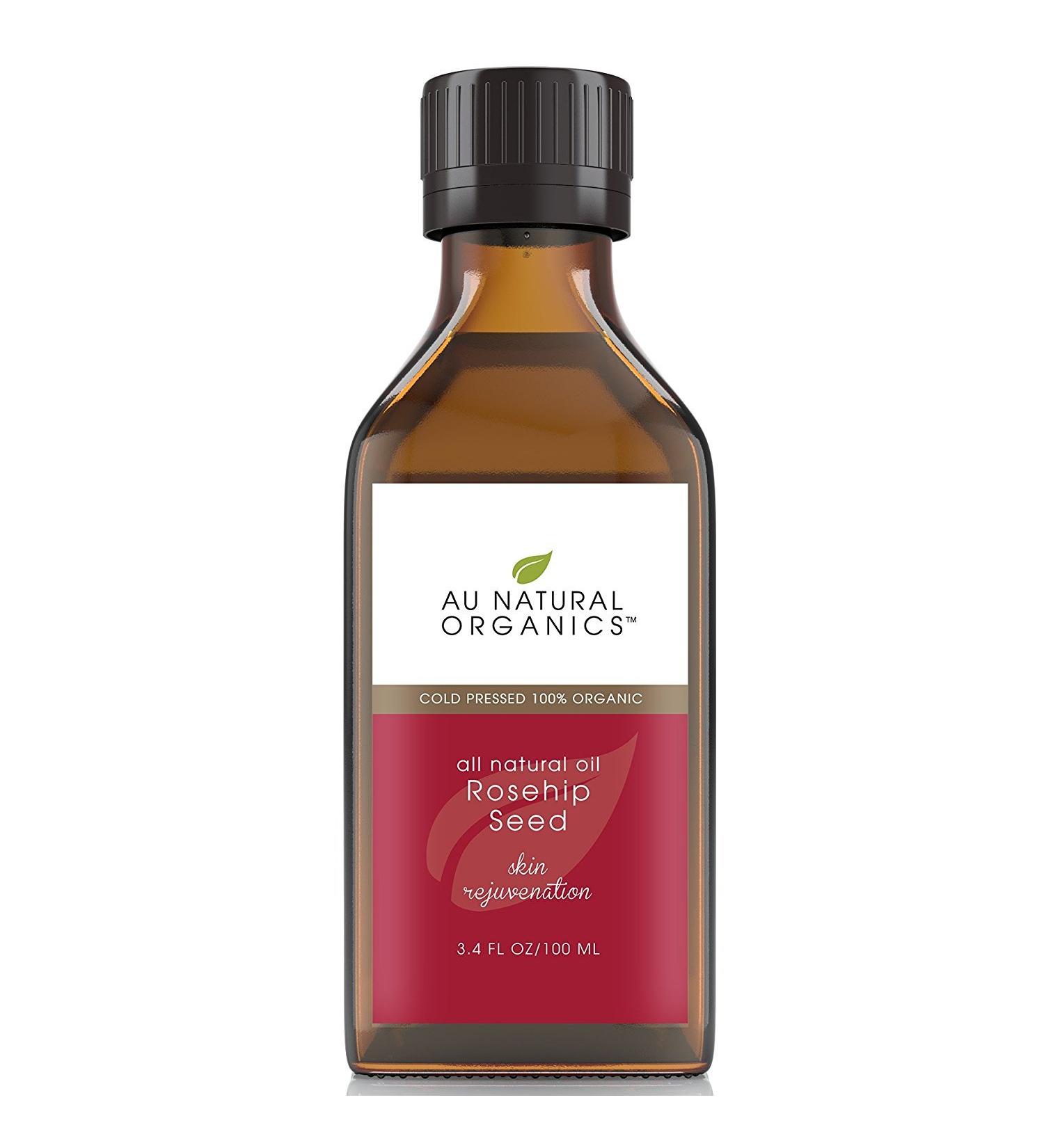 100% Pure Organic Cold-Pressed Rose Hip Seed Oil by Au Natural Organics with a Superfood Banquet of Nutrition | Preserve Your Skin's Youthful Beauty 3.4 Oz | 100 Ml Rosehip Oil (3.4 fl oz)