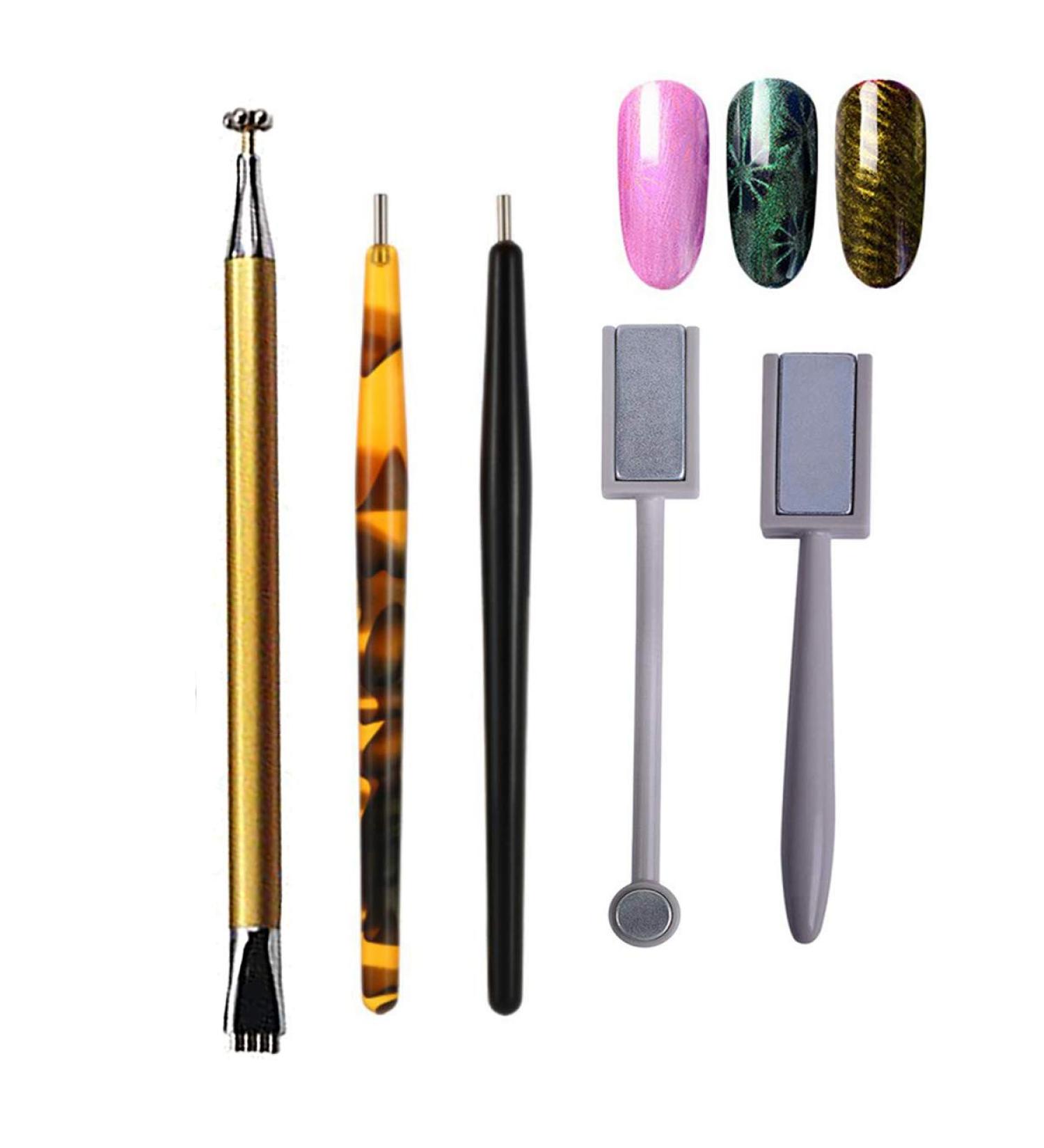 5-Piece Nail Magnet Stick Set | Mwoot Magnetic Pen & Puncture Pencils for DIY 3D Cat Eye Nail Art | International Shipping - Buy Online on GoSupps.com