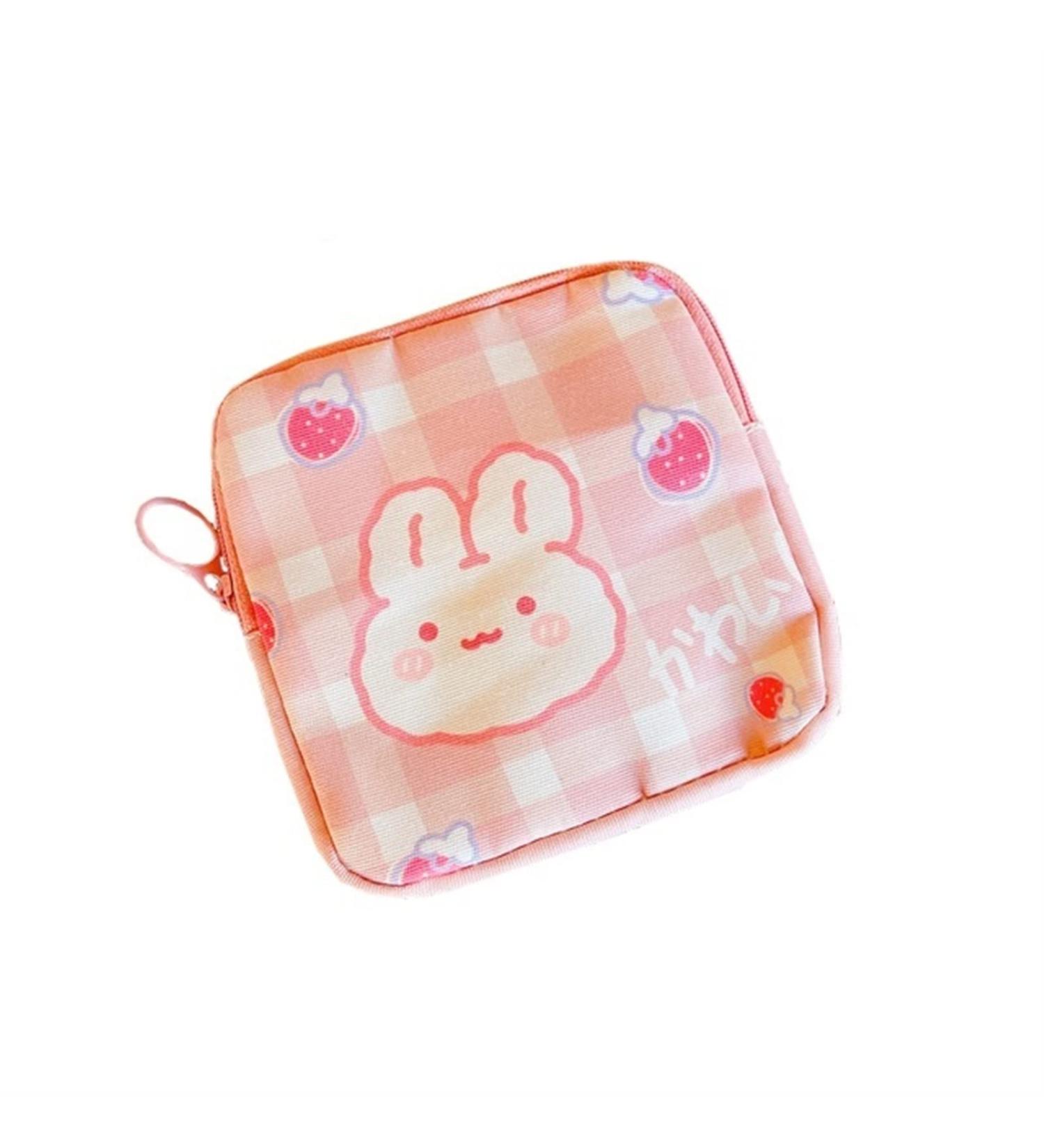 Cute Bear Large Capacity Sanitary Napkin Storage Bag - Pink Teenage Ladies Menstrual Pad Organizer - Buy Online on GoSupps.com
