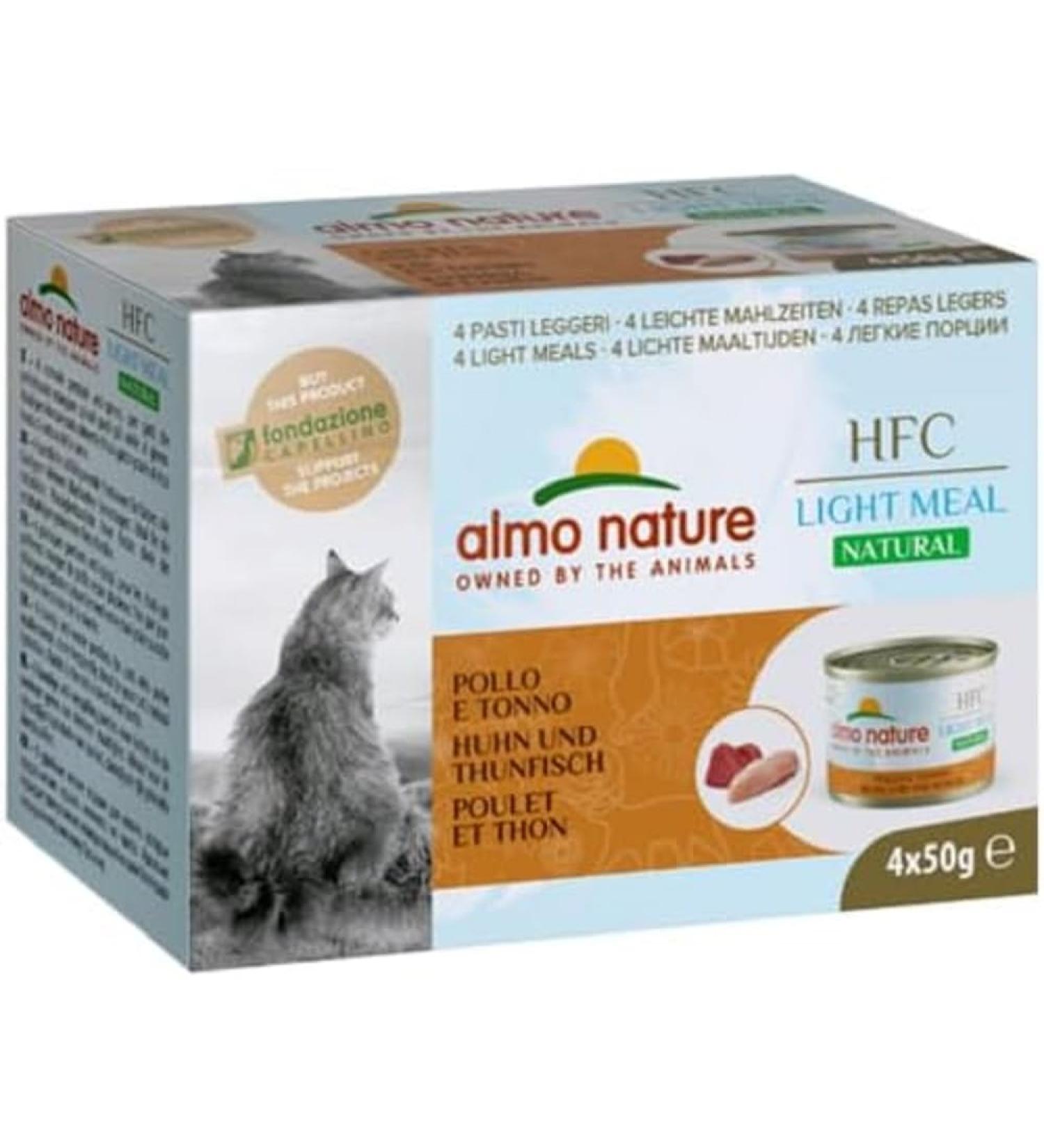 Almo Nature - HFC Natural Light Meal - Chicken and Thun - Wet Food for Adult Cats: 4 cans of 50g - Buy Online on GoSupps.com