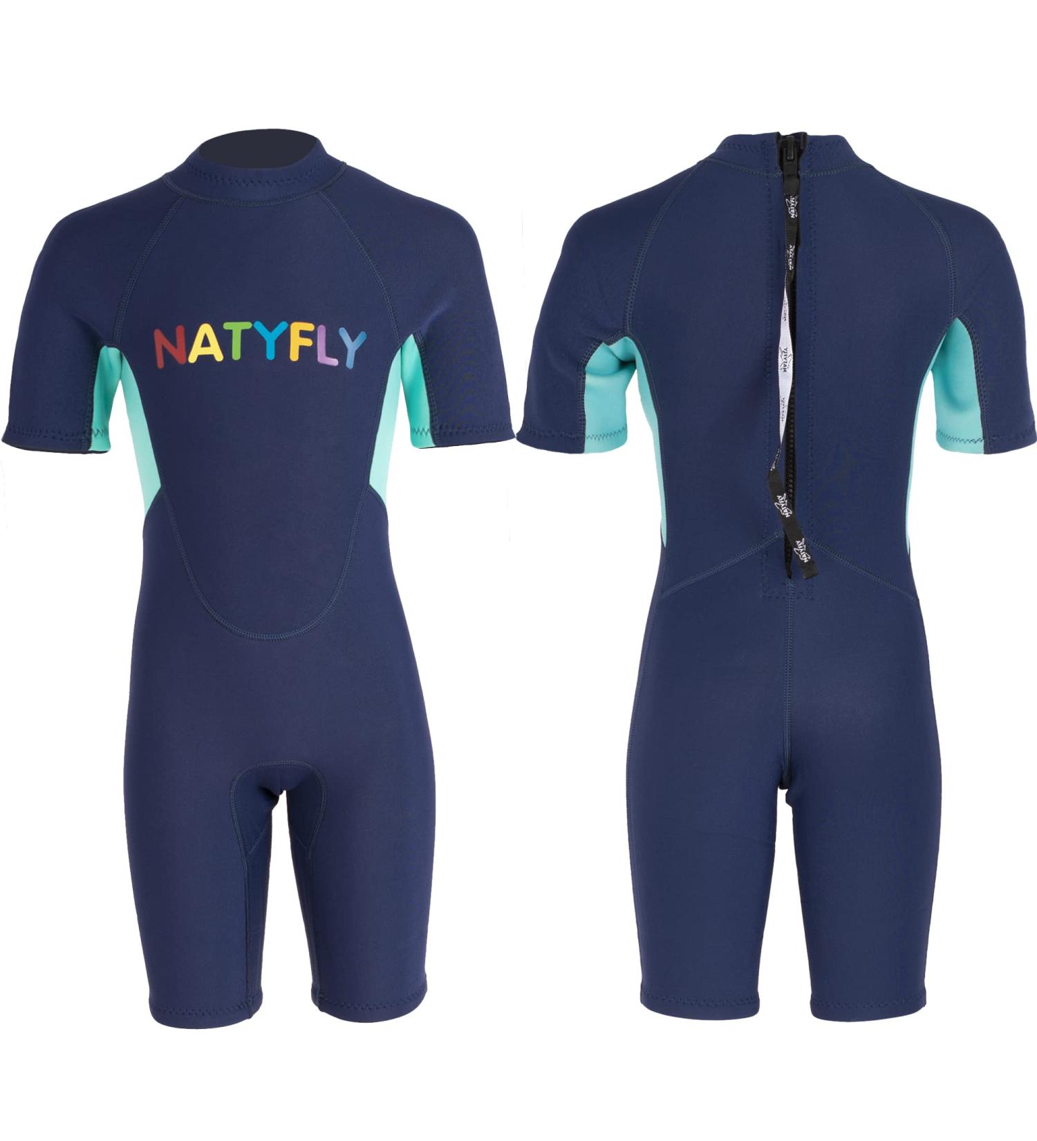 DIVE & SAIL Kids 2mm Neoprene Shorty Wetsuit - Blue | Thermal Swimsuit for Snorkel Diving | Youth Boys & Girls Wet Suit - L Size (3-4 Years) - Buy Online on GoSupps.com