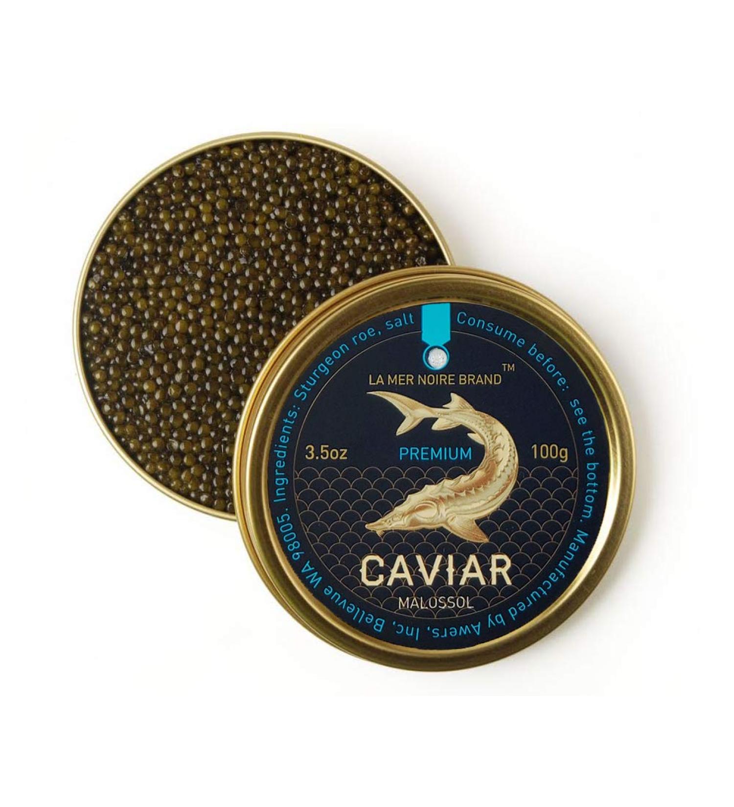 Premium Ossetra Sturgeon Caviar, 3.5 oz (100 g)