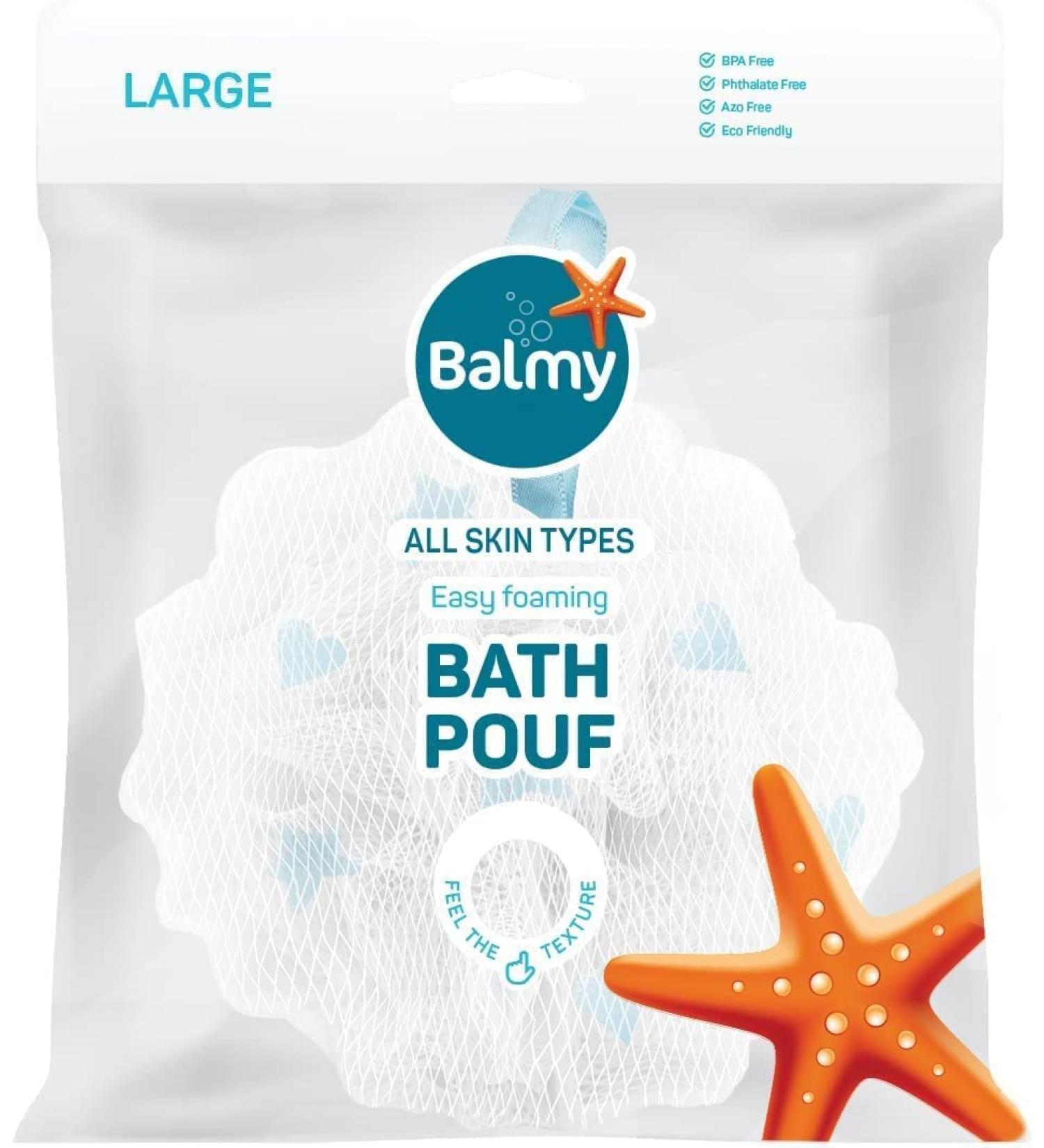 Balmy Naturel Xtra Foam Large Bath Pouf - Luxurious Exfoliating Bath Accessory for Ultimate Relaxation | Shop Internationally - Buy Online on GoSupps.com