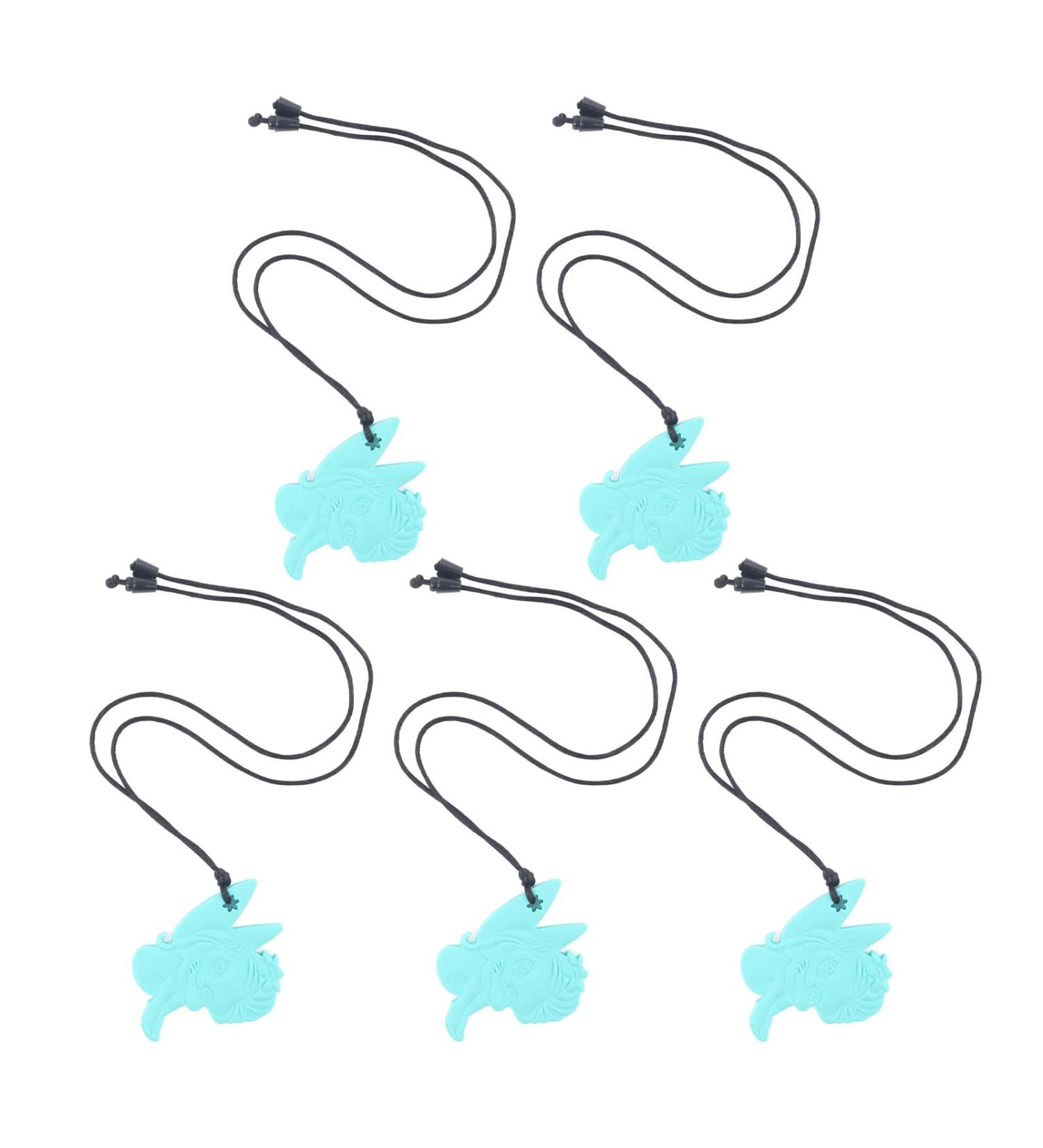 5Pcs Silicone Sensory Chewing Necklaces for Toddlers Kids - Turquoise Green Chew Teether Set - Buy Online on GoSupps.com