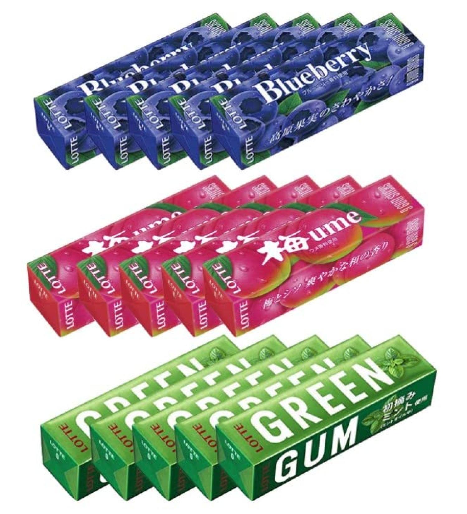 Lotte Chewing Gum Long Seller Assortment A 0.9oz 3Types 5pcs Japanese