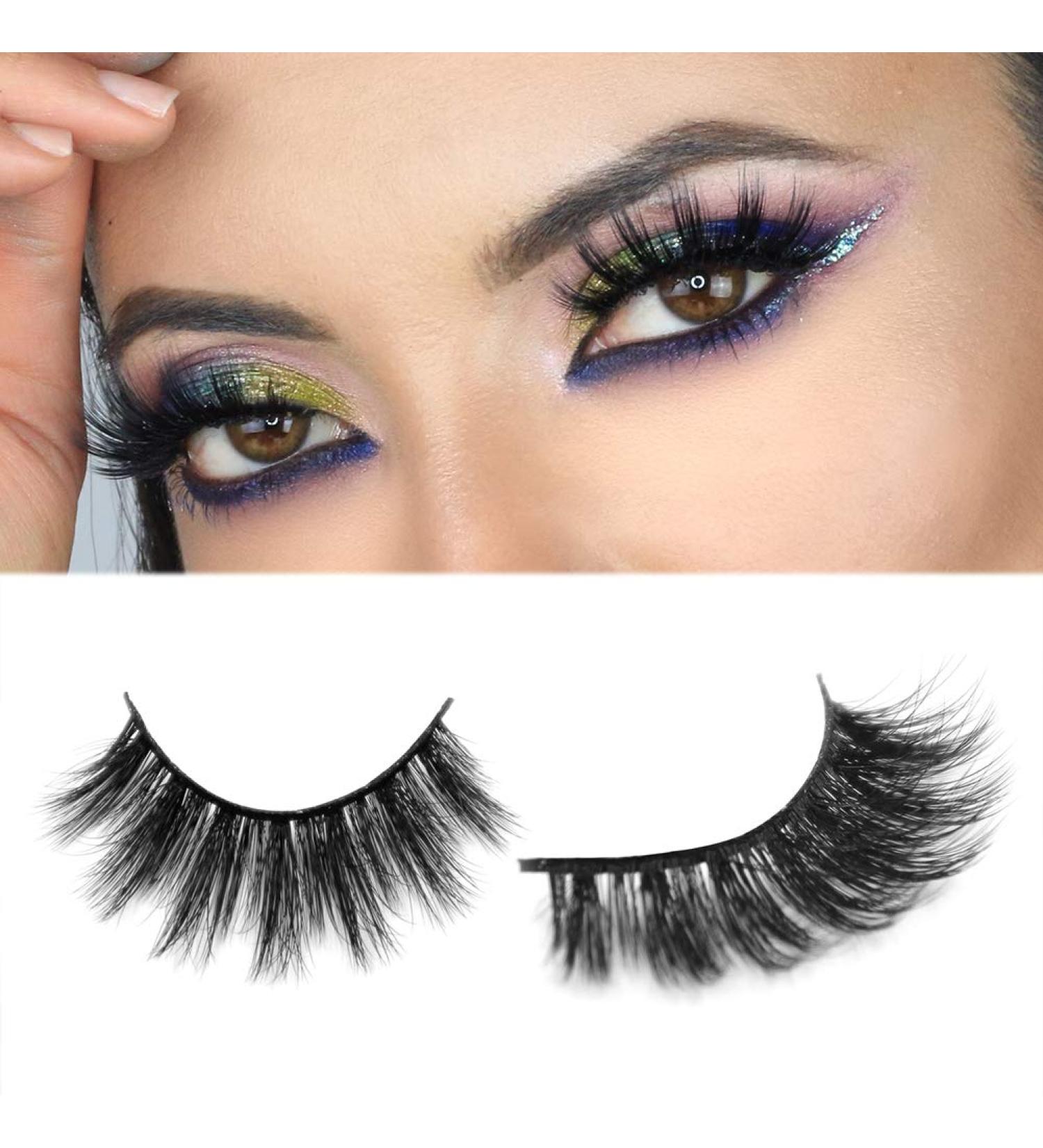 Arison 3D Mink Lashes - Fluffy Wispy Natural Look for Women Makeup - Handmade Reusable 1 Pair Pack (D28) - Buy Online on GoSupps.com
