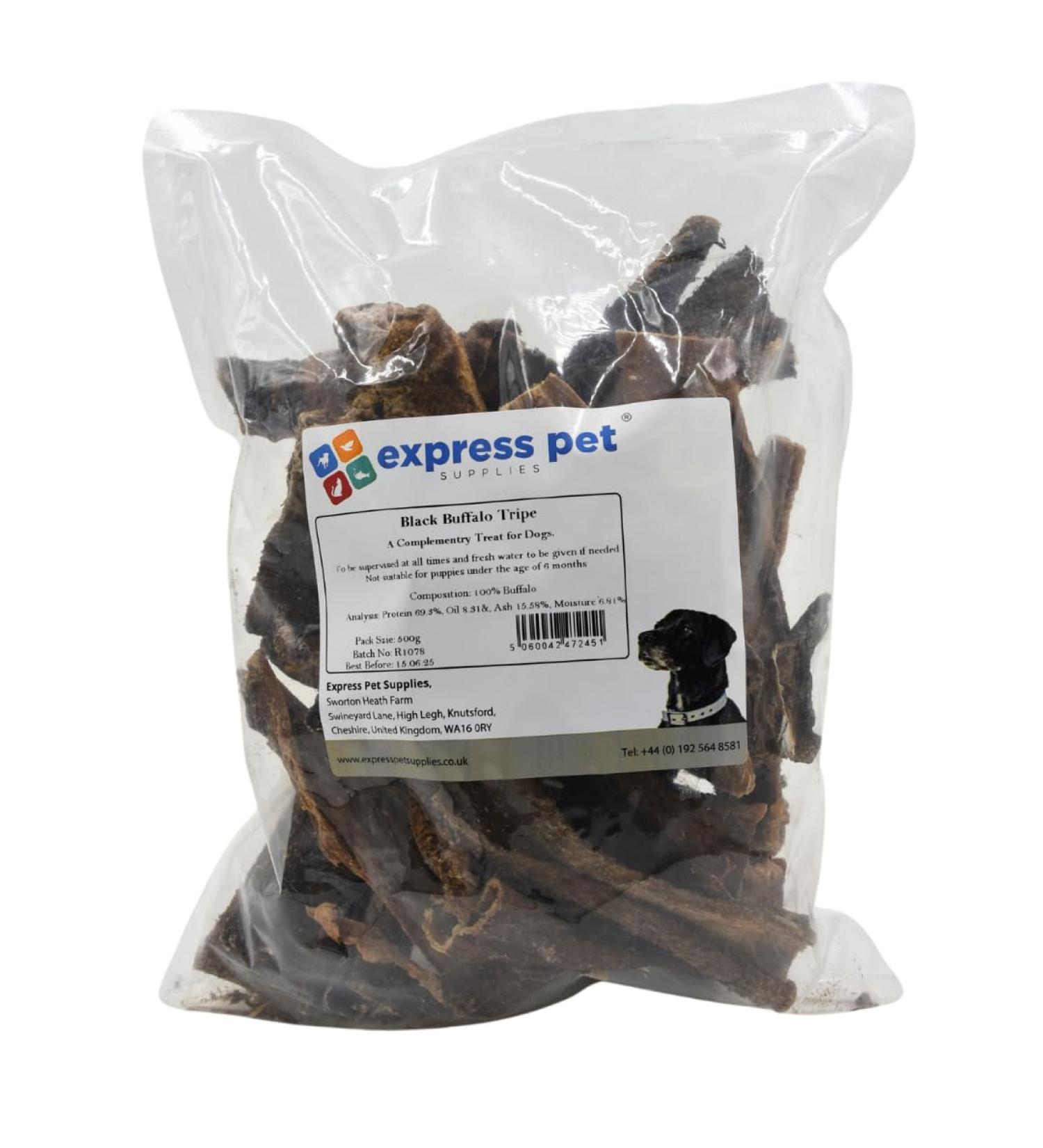 Express Pet Supplies Buffalo Tripe Sticks for Dogs 15cm (6 Inches) | 100% Natural Air-Dried Dog Treat | Low Fat High Protein | Grain & Gluten Free (1kg) 1.00 kg (Pack of 1)
