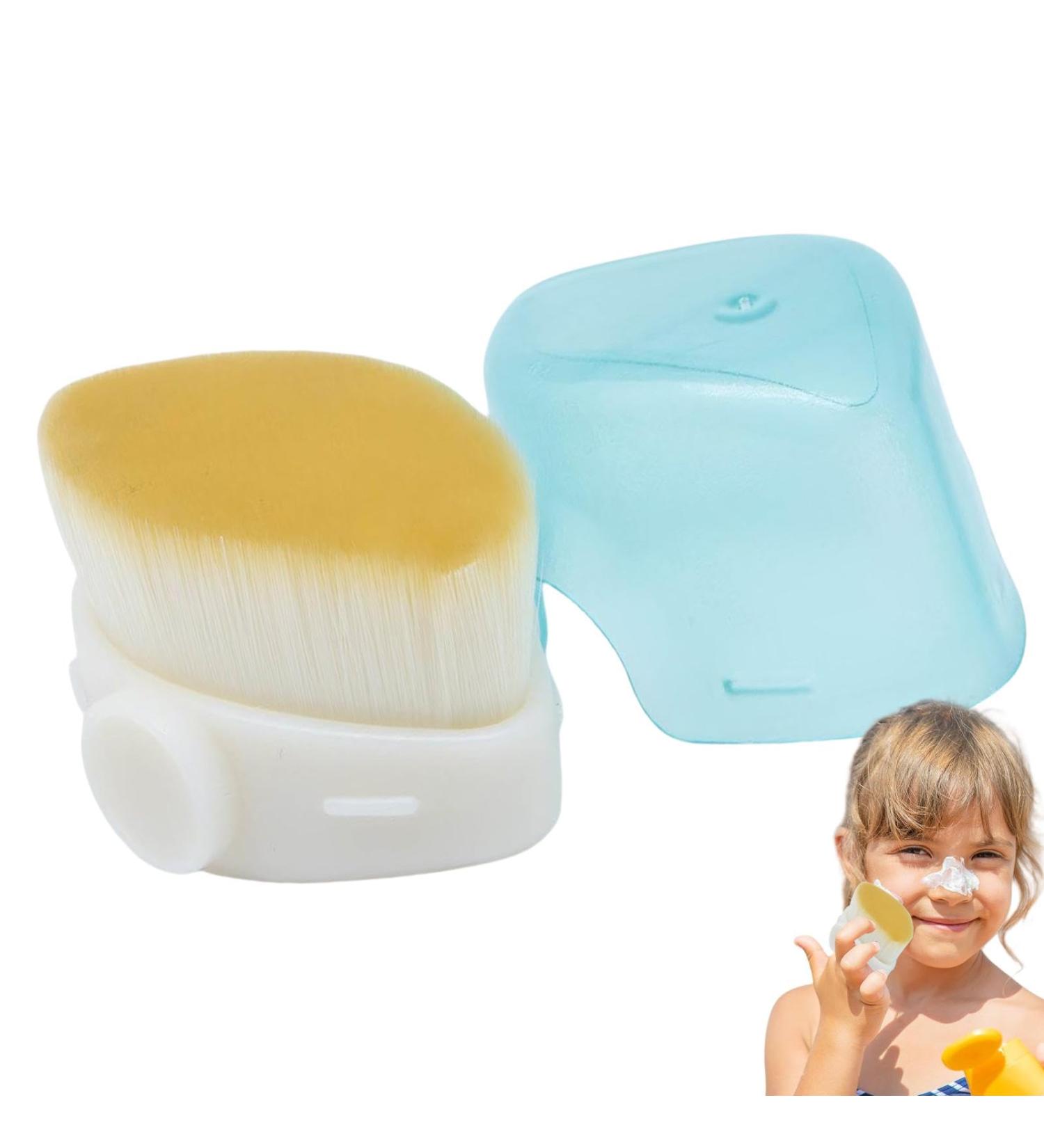 Sunscreen Brush for Kids - Precise Control Foundation Brush Sunblock Applicator for Kids | Quick-Drying Cosmetic Brushes Soft Fiber Bristles Ensures Even Application Beige - Buy Online on GoSupps.com
