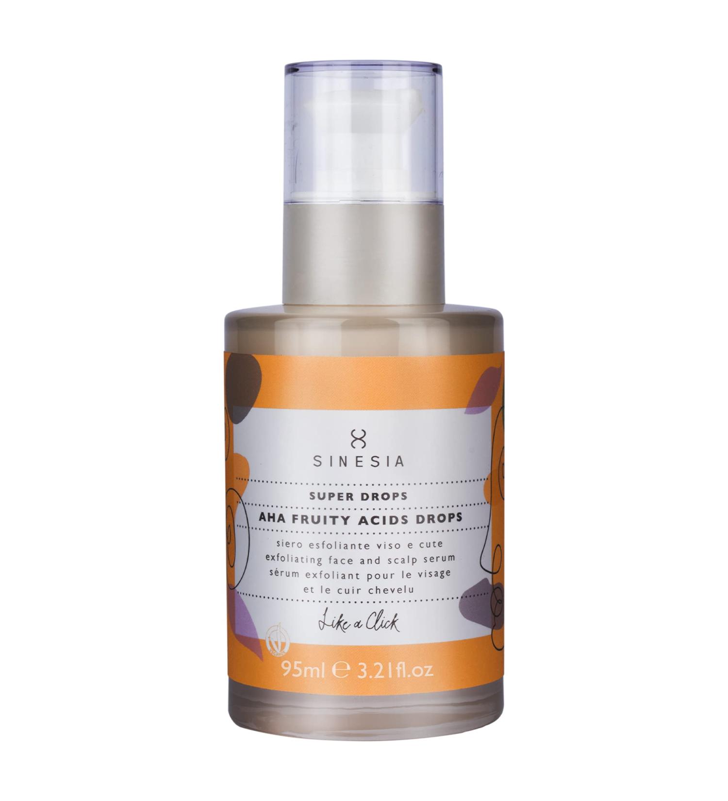 Sinesia Super Drops - AHA Fruity Acid Exfoliating & Brightening Serum for Face & Scalp | 3.2 oz Moisturizing Pore-Tightening Treatment - Buy Online on GoSupps.com