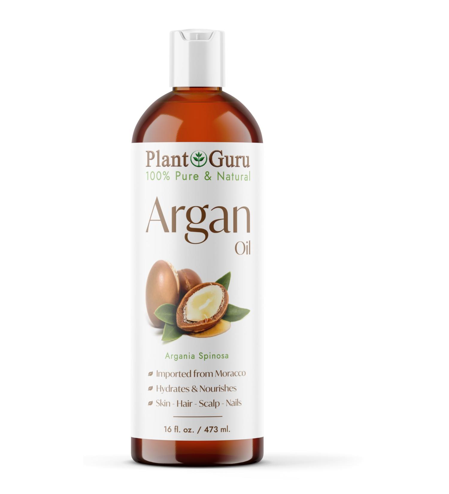 100% Pure Argan Oil 16 oz - Virgin Cold Pressed from Morocco | Hair Growth Skin & Body Moisturizer - Buy Online on GoSupps.com