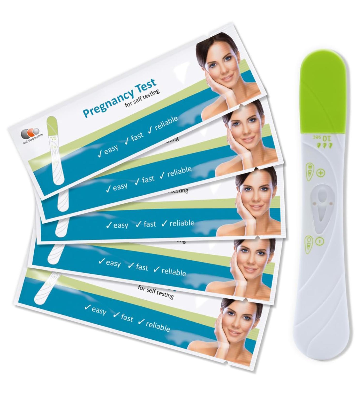 Buy Highly Sensitive Self-Diagnostics Pregnancy Test - Early Detection HCG Test 10 MIU/ml - 5 Stages for Accurate Results - Buy Online on GoSupps.com
