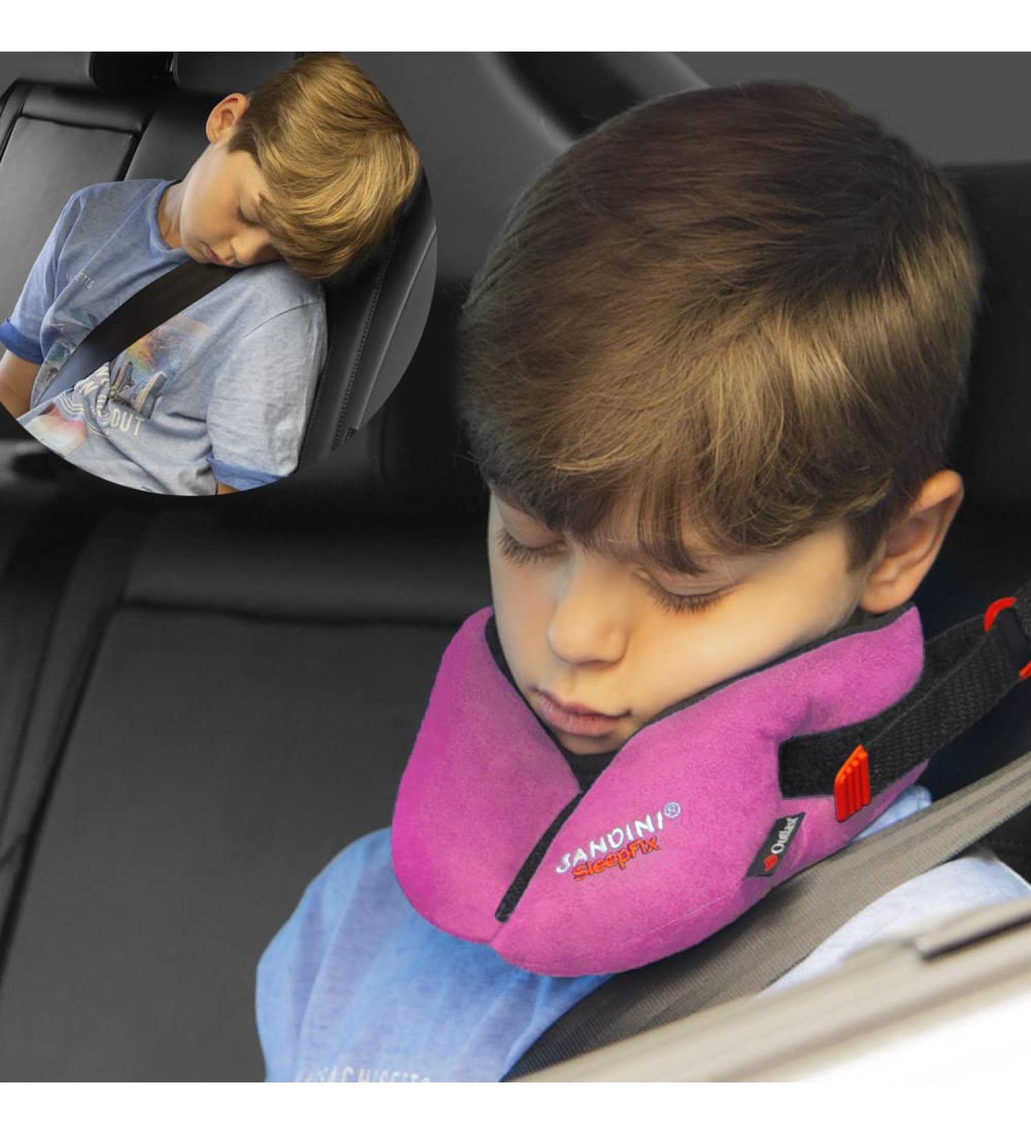 SANDINI SleepFix Kids Outlast Child Neck Pillow - Pink | Supportive Cushion for Car, Bike, Travel | Temperature Regulation | Prevents Head Tilting - Buy Online on GoSupps.com