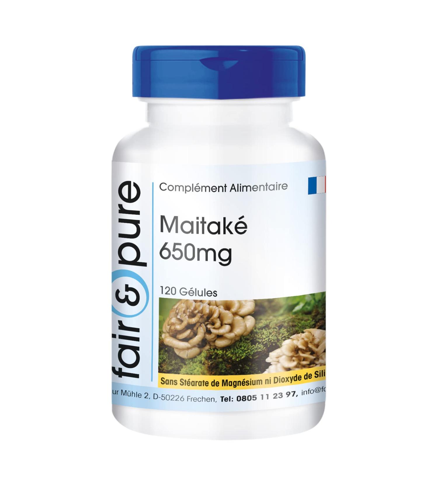 Fair & Pure - Maitake 650mg (Grifola frondosa) - vegan and natural - 120 capsules - Buy Online on GoSupps.com