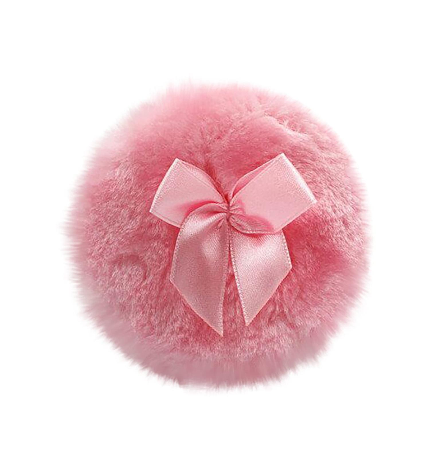 Glitter Round Bow Baby Powder Puff in Pink - Makeup & Body Powder Puff Sponge - Buy Online on GoSupps.com