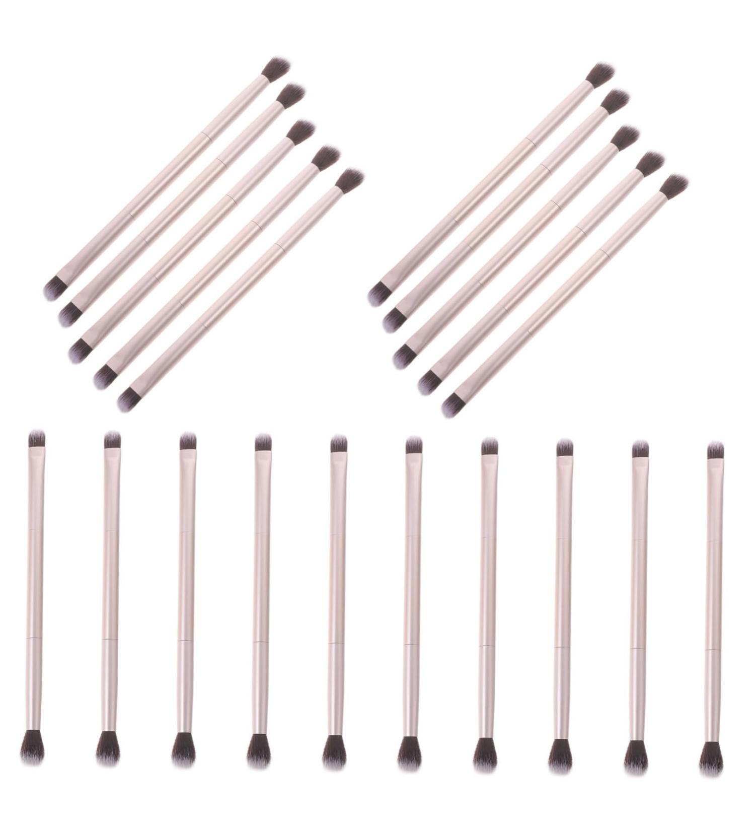 FOMIYES 20pcs Double Brush Makeup Brush Powder Applicator Eye Brush for Makeup Blending Brush Golden - Buy Online on GoSupps.com