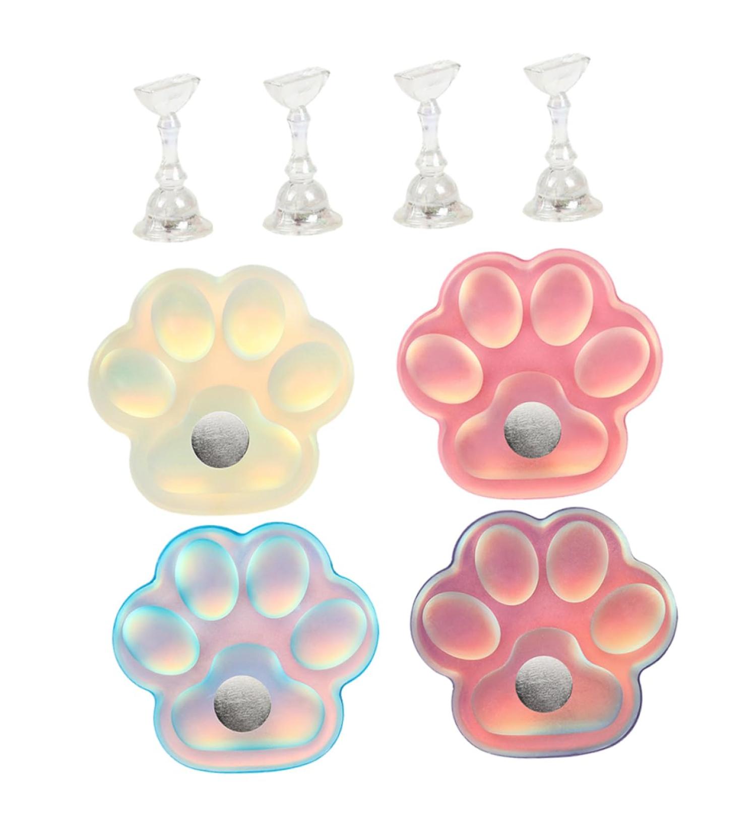 minkissy 4 Sets portable manicure Symphony nail stand suite bracket aurora cat paw nail display stand Nail supplies nail base nail rack display nails tips practice stand - Buy Online on GoSupps.com