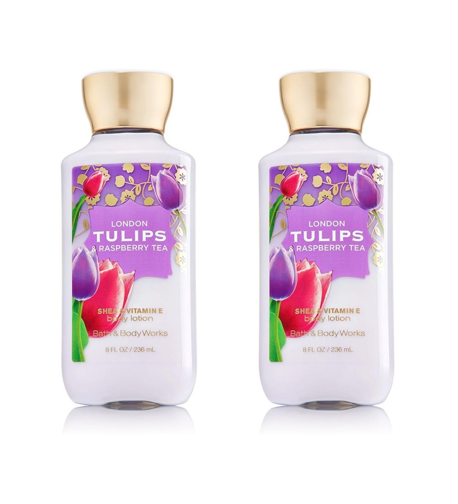 Bath and Body Works London Tulips and Raspberry Tea Body Lotion 8 Ounce Full Size