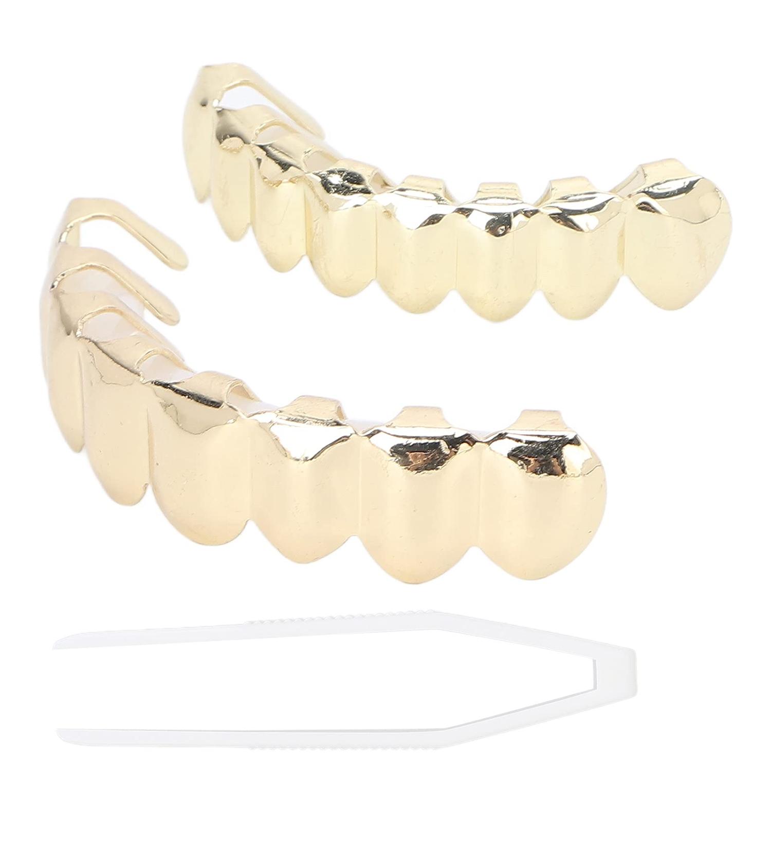 Shop Hip Hop Teeth Set - Alloy Golden False Teeth for Halloween & Party Decor - Buy Online on GoSupps.com